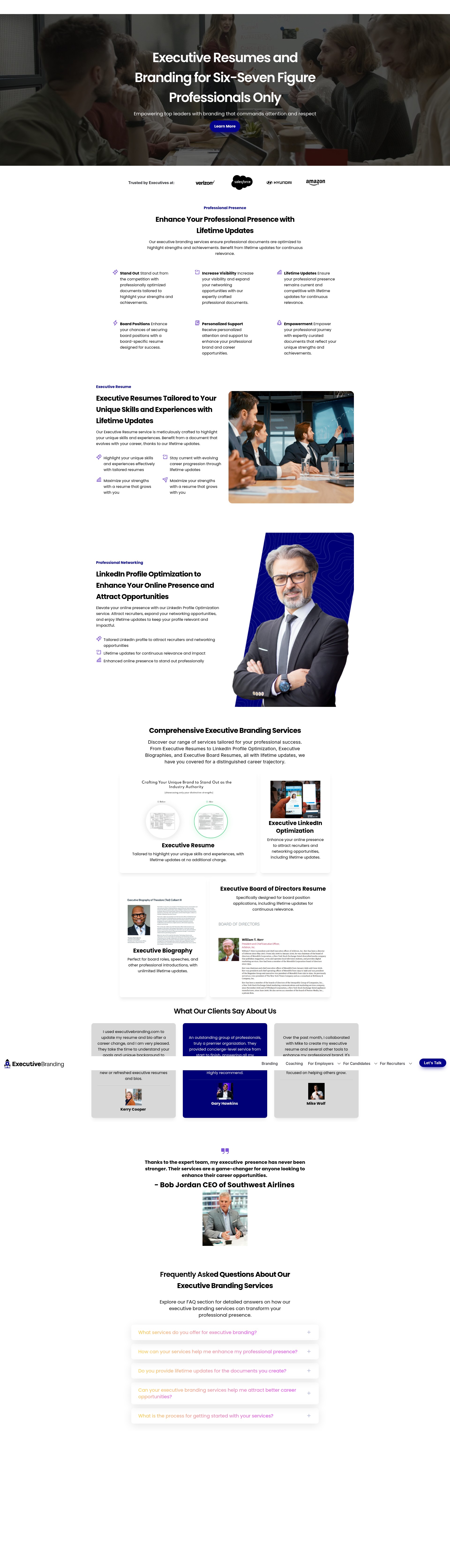 Screenshot of executivebranding.com