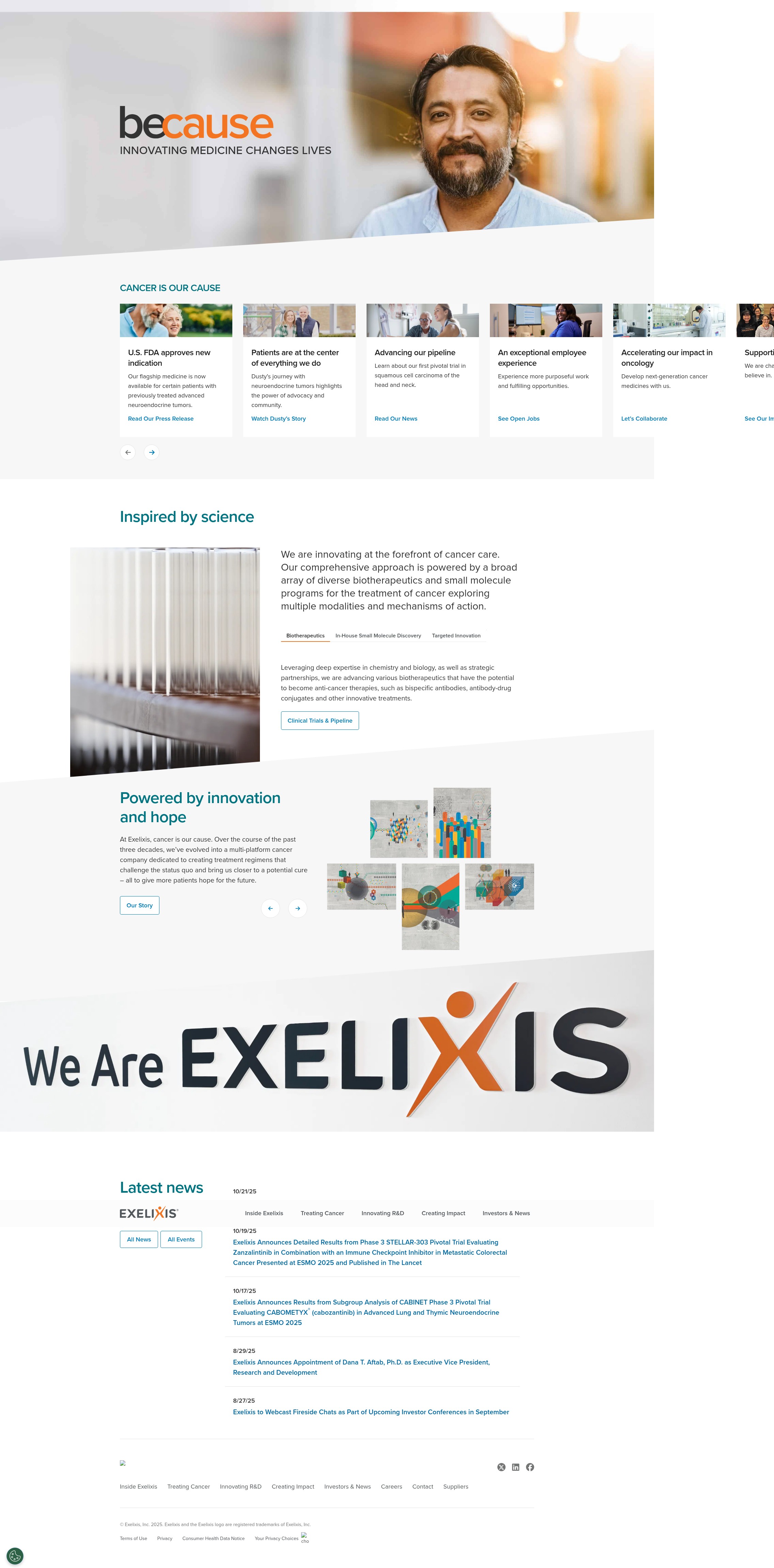 Screenshot of exelixis.com
