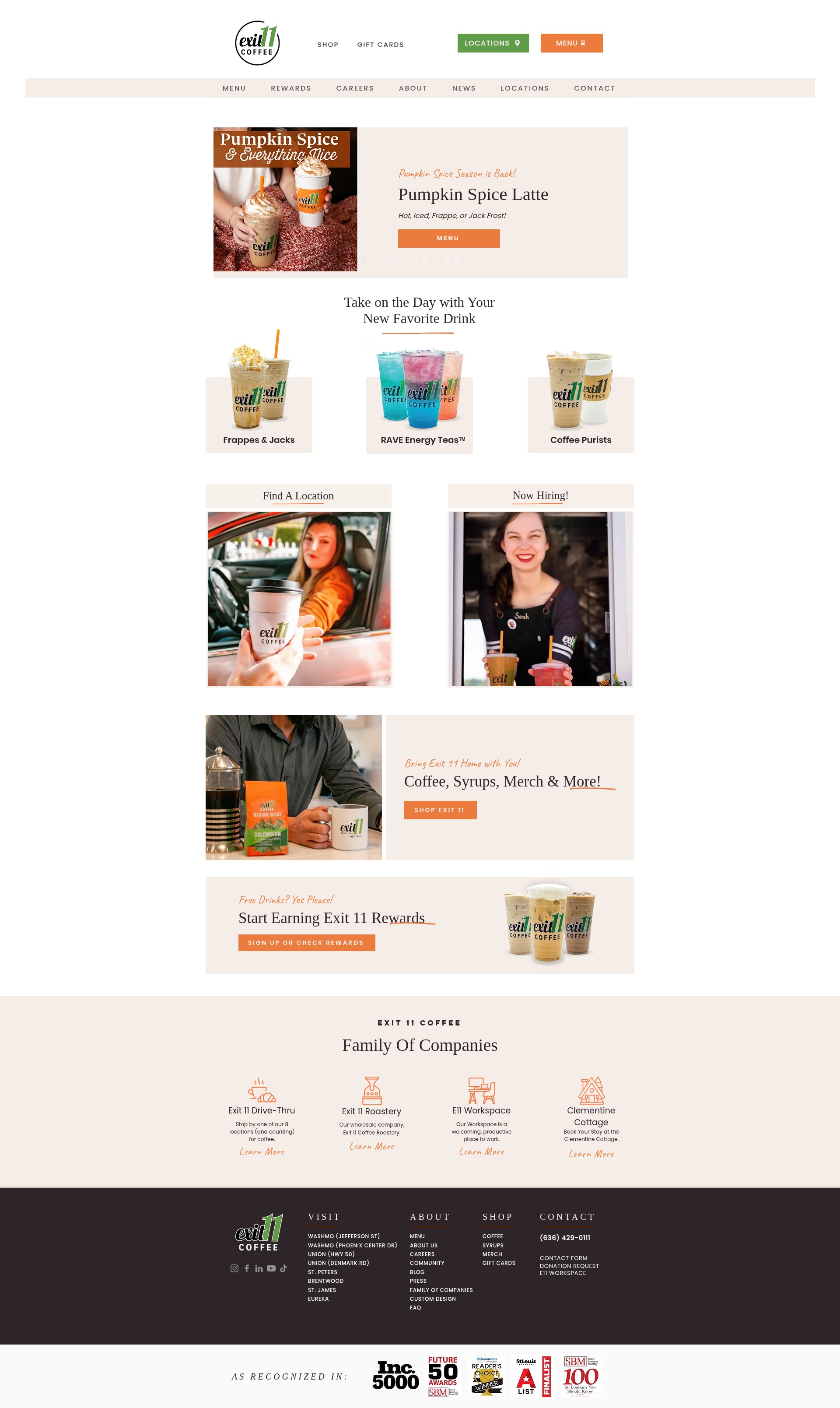 Screenshot of exit11coffee.com