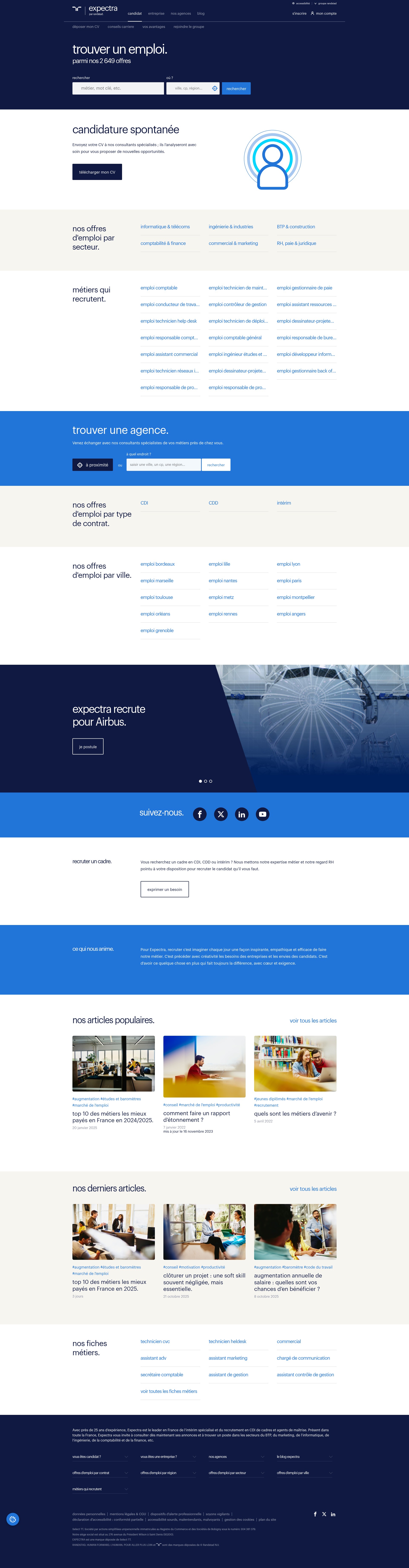 Screenshot of expectra.fr