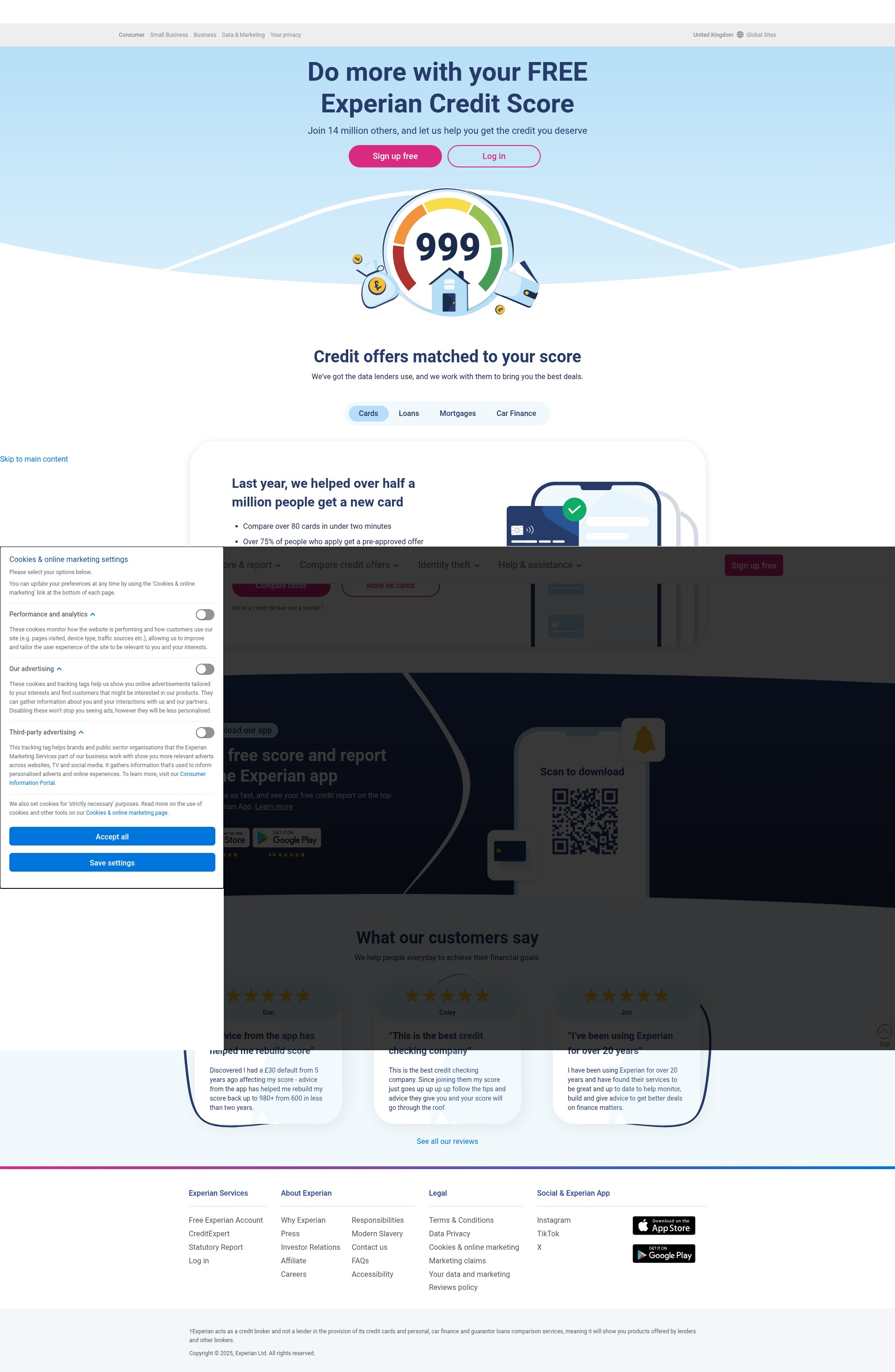 Screenshot of experian.co.uk
