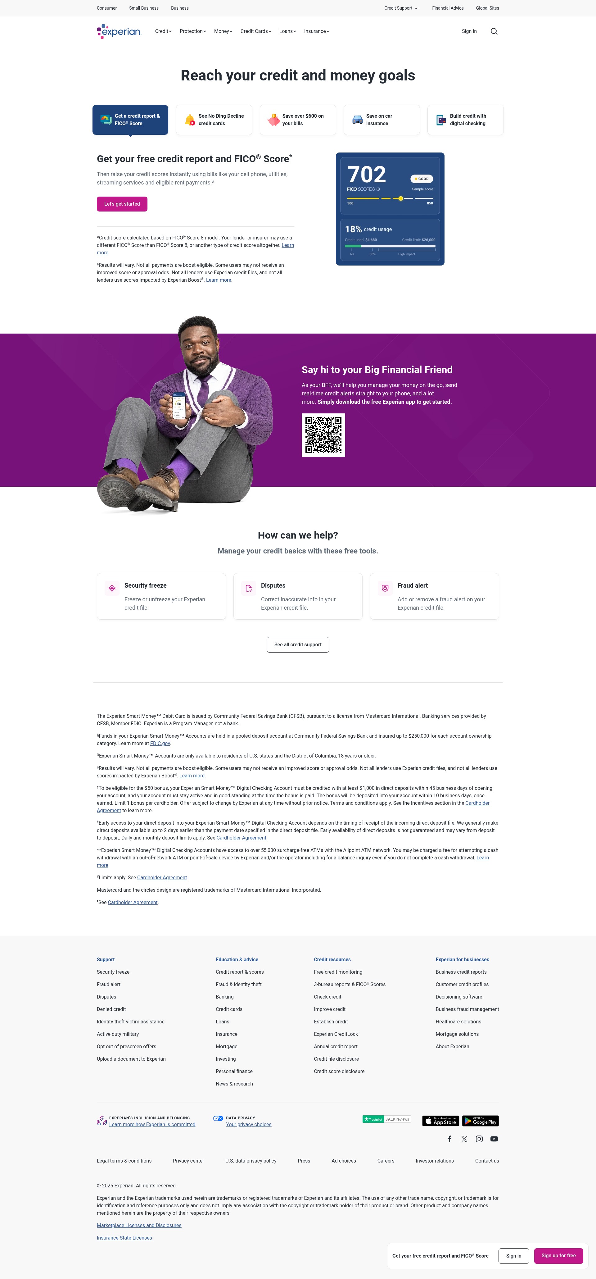 Screenshot of experian.com