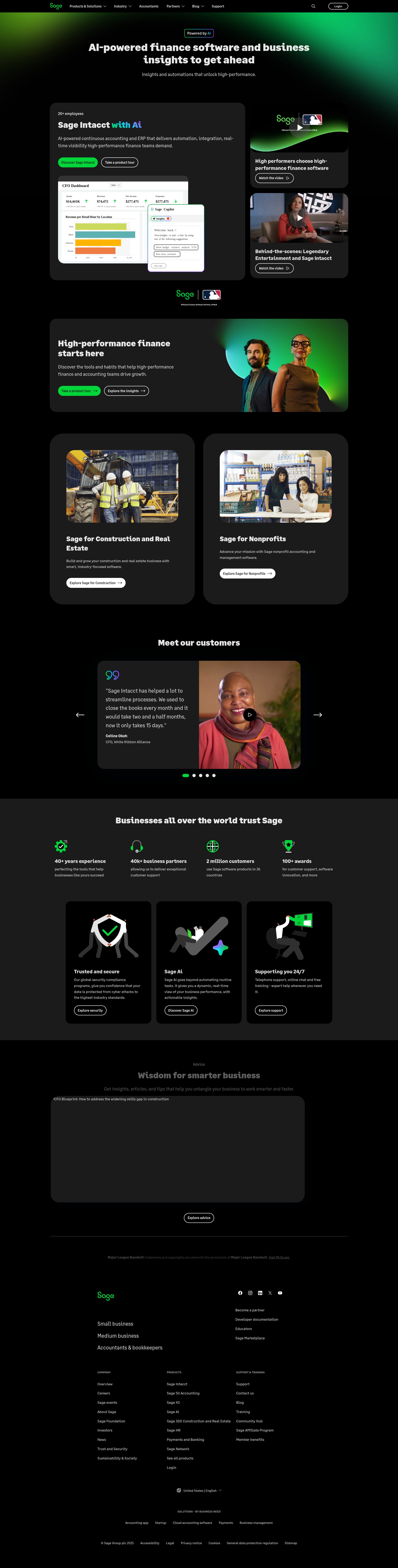 Screenshot of experience.sage.com