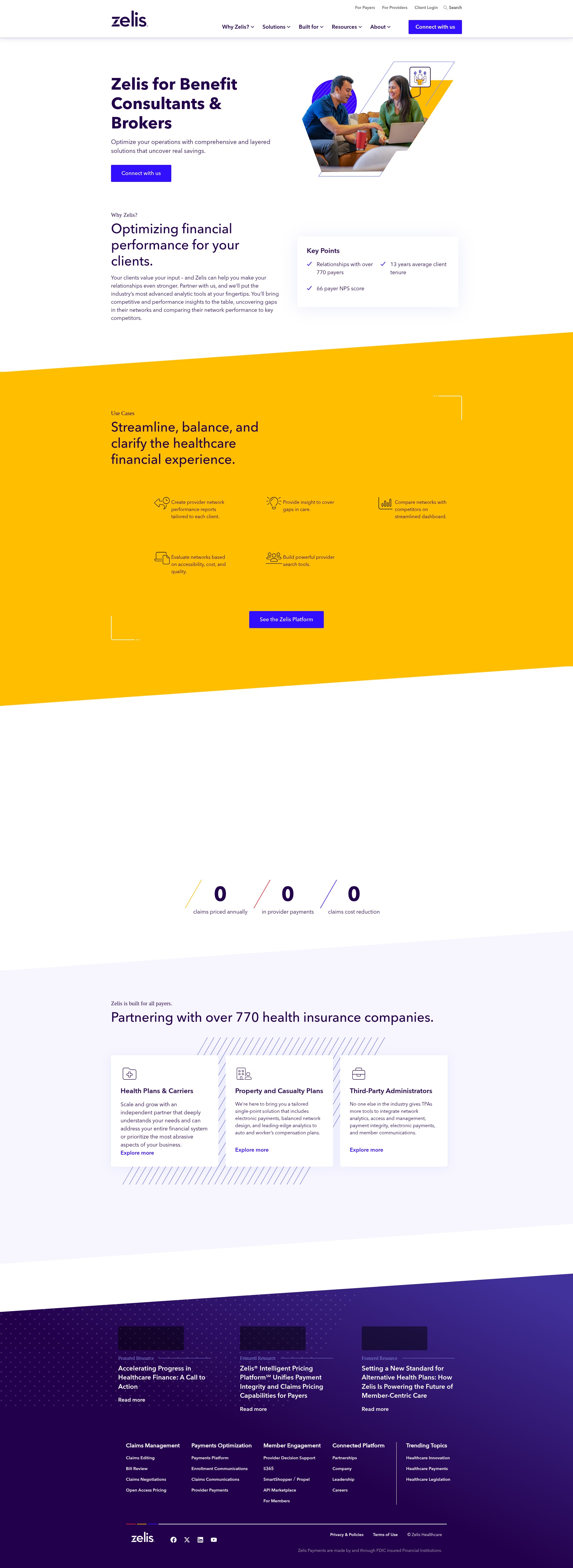 Screenshot of experience.zelis.com