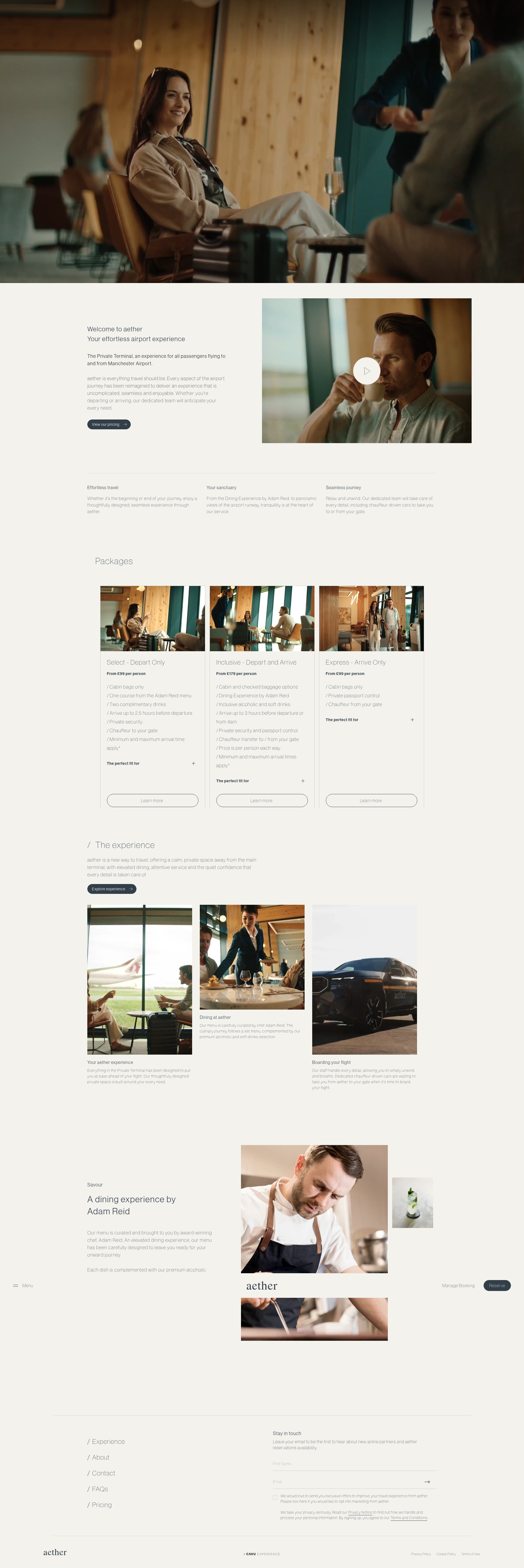 Screenshot of experienceaether.com