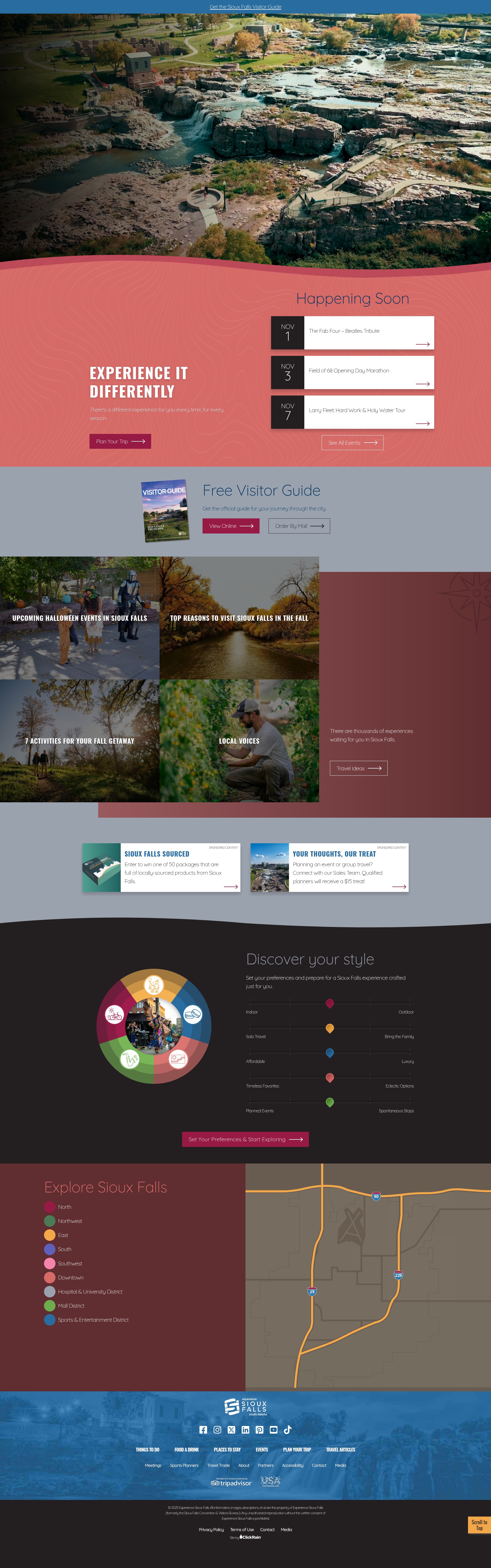 Screenshot of experiencesiouxfalls.com