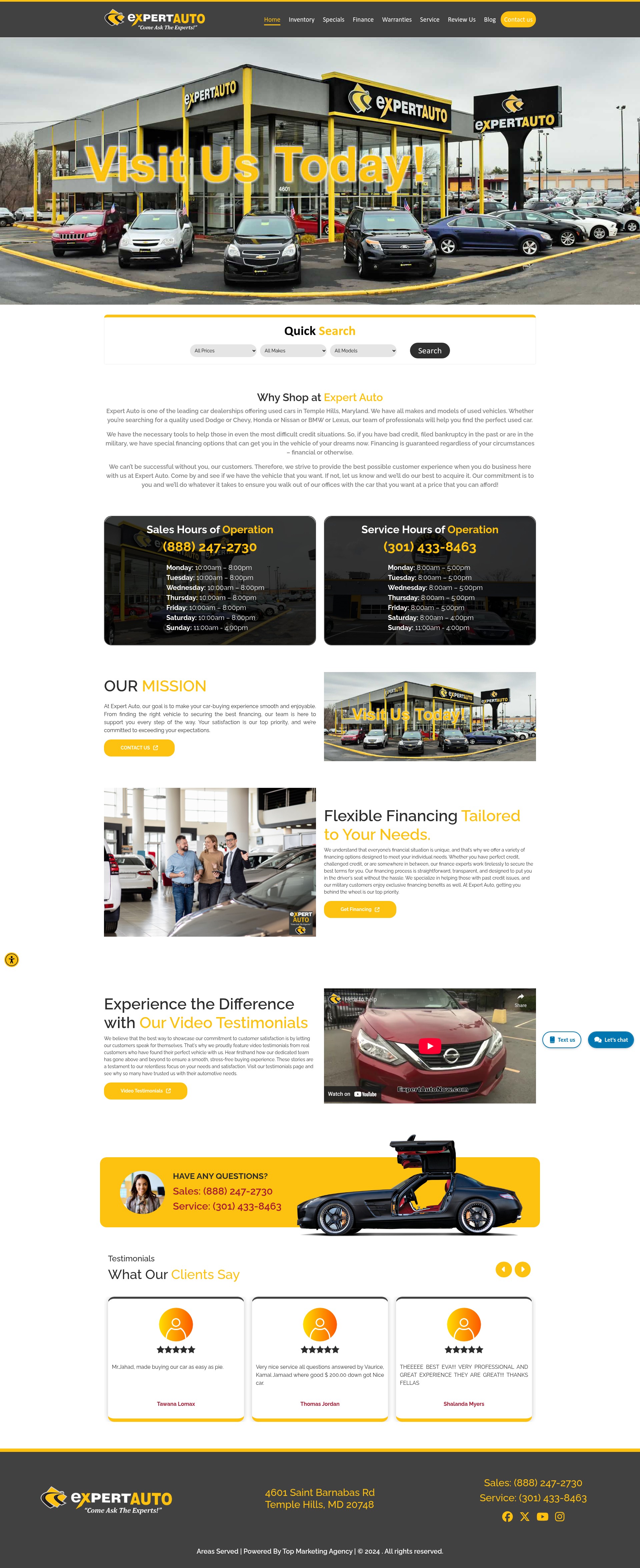 Screenshot of expertautonow.com