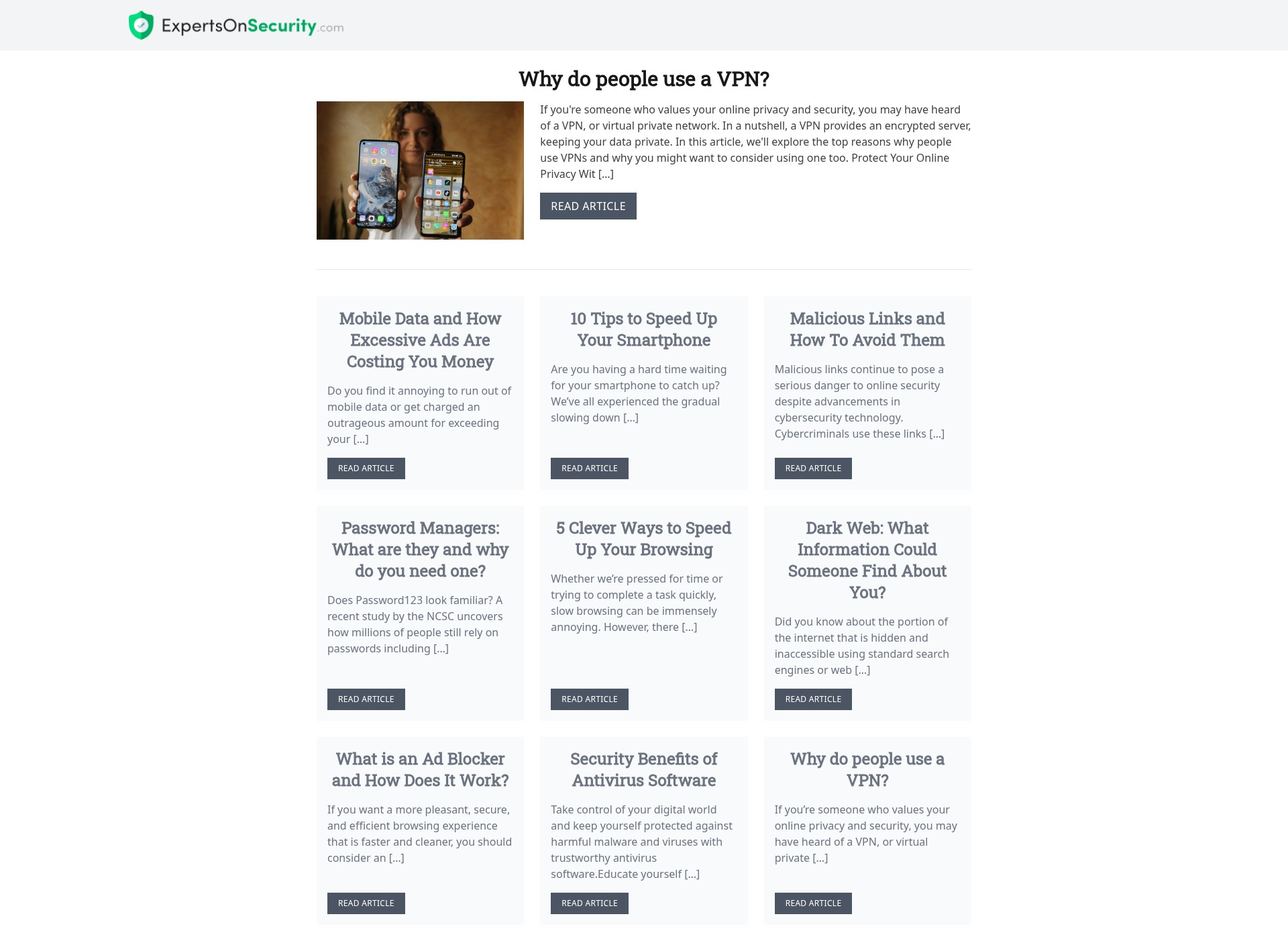 Screenshot of expertsonsecurity.com