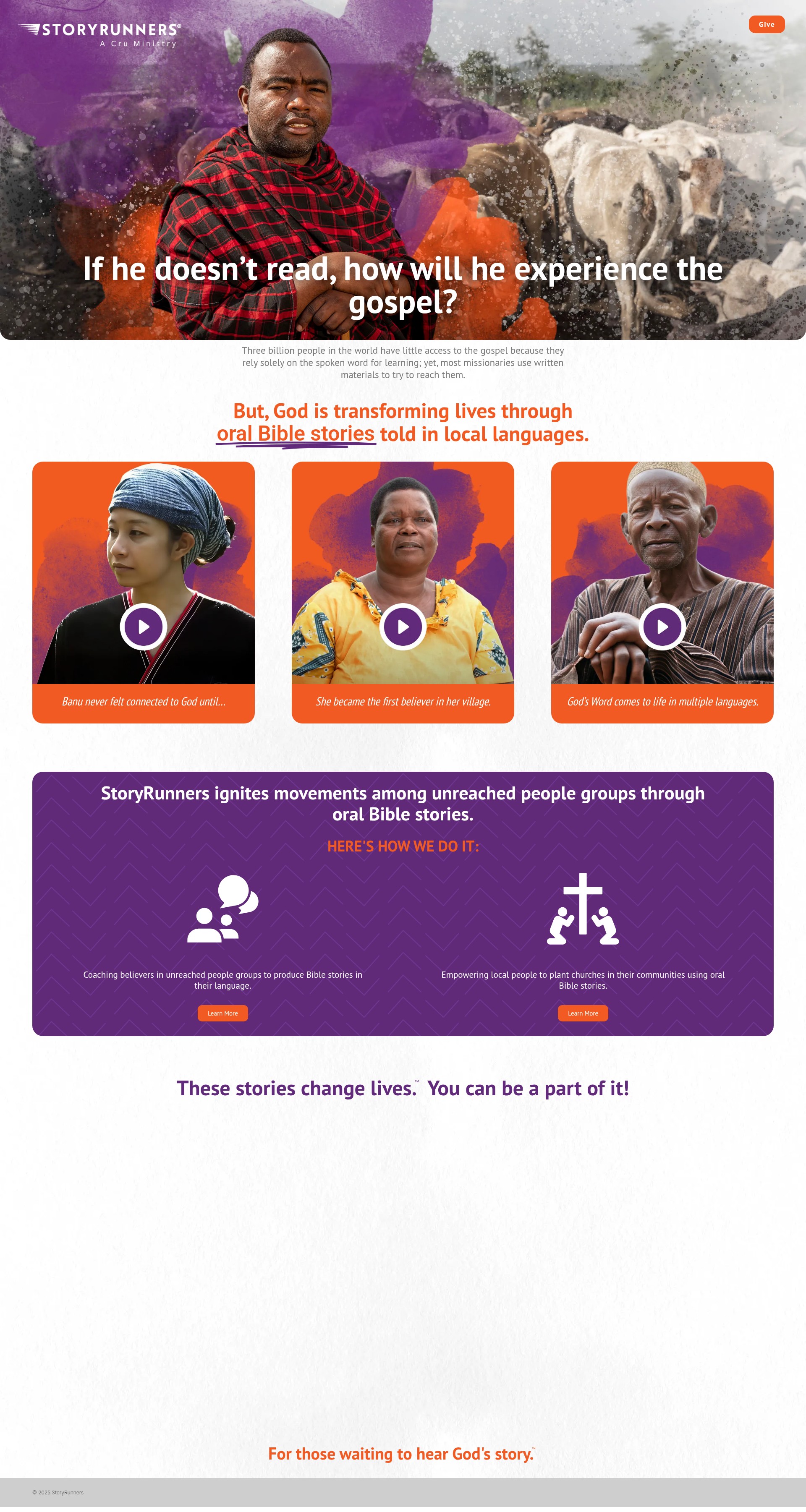Screenshot of explore.storyrunners.org
