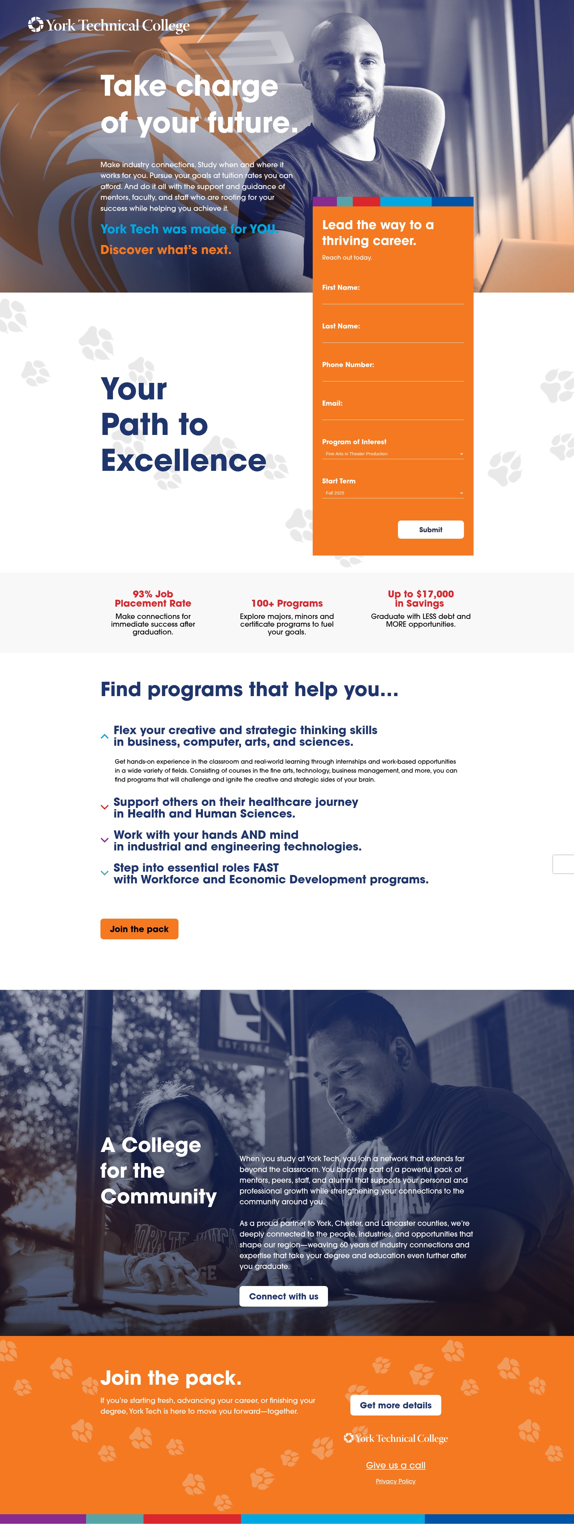 Screenshot of explore.yorktech.edu