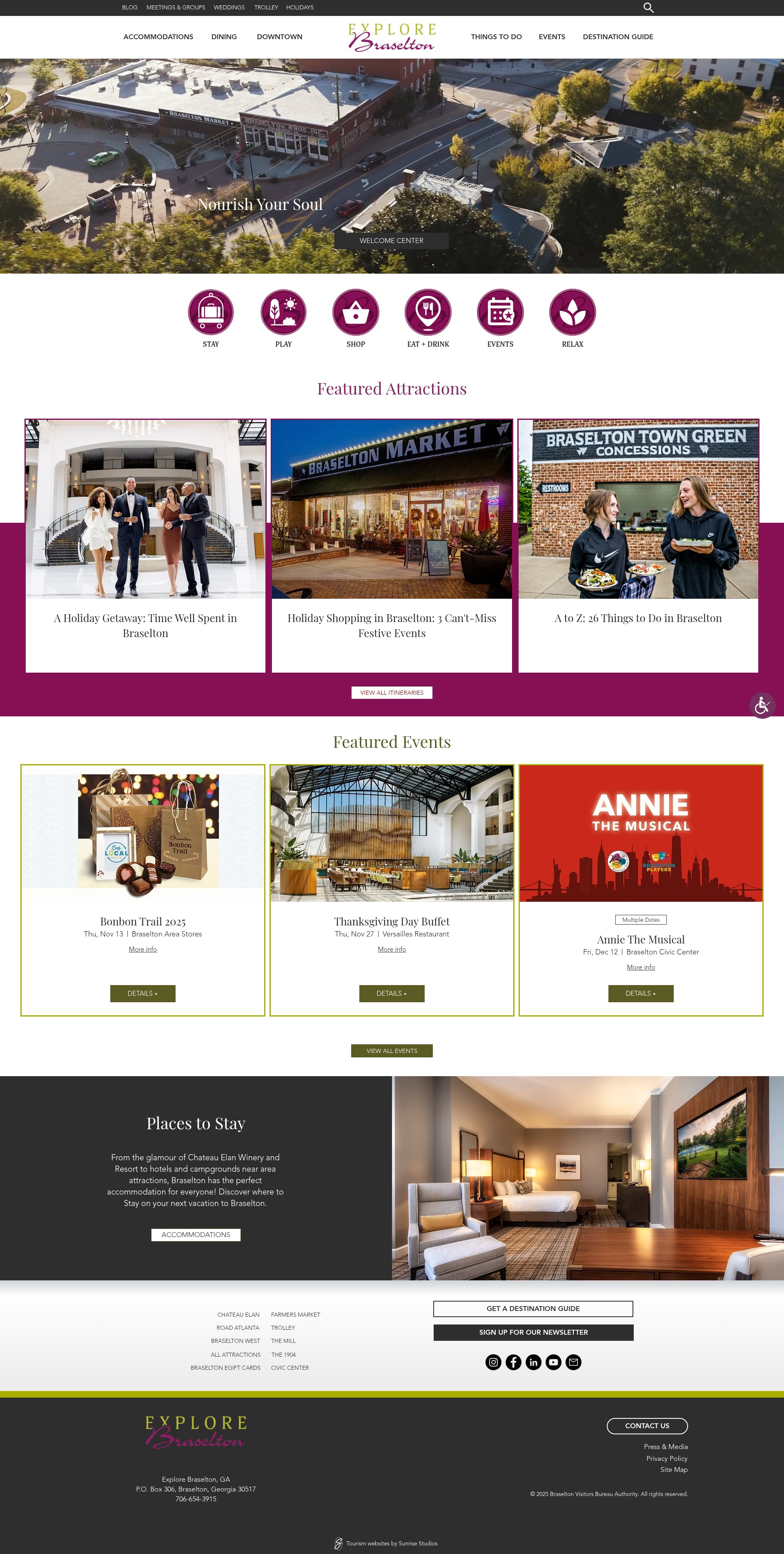 Screenshot of explorebraselton.com