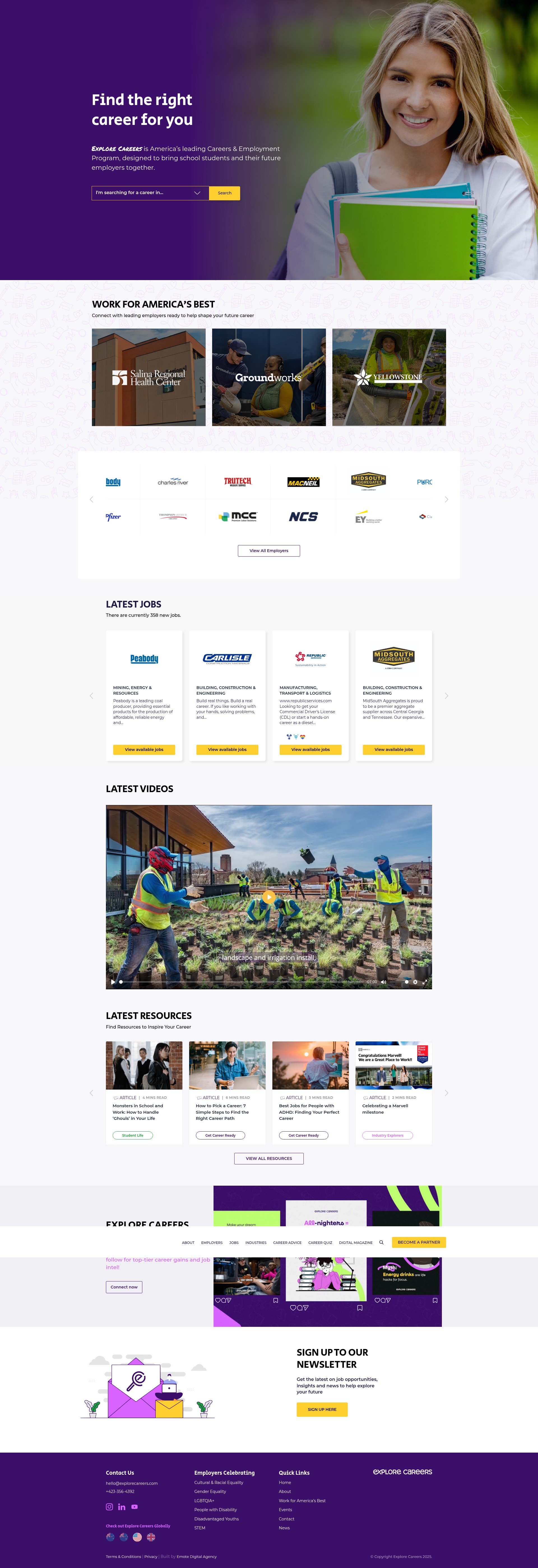 Screenshot of explorecareers.com