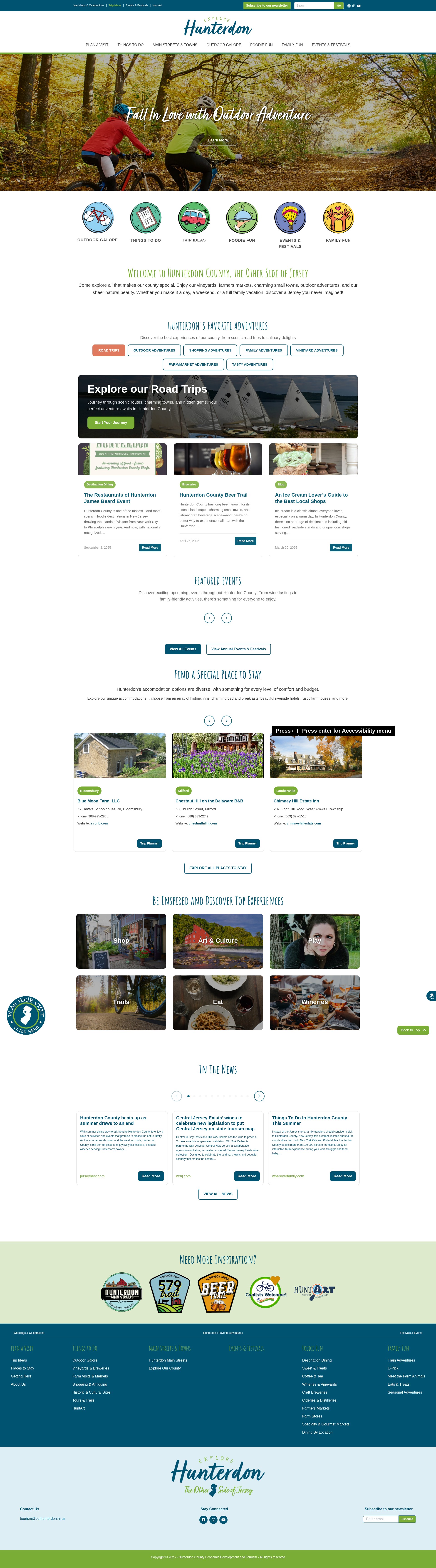 Screenshot of explorehunterdonnj.com