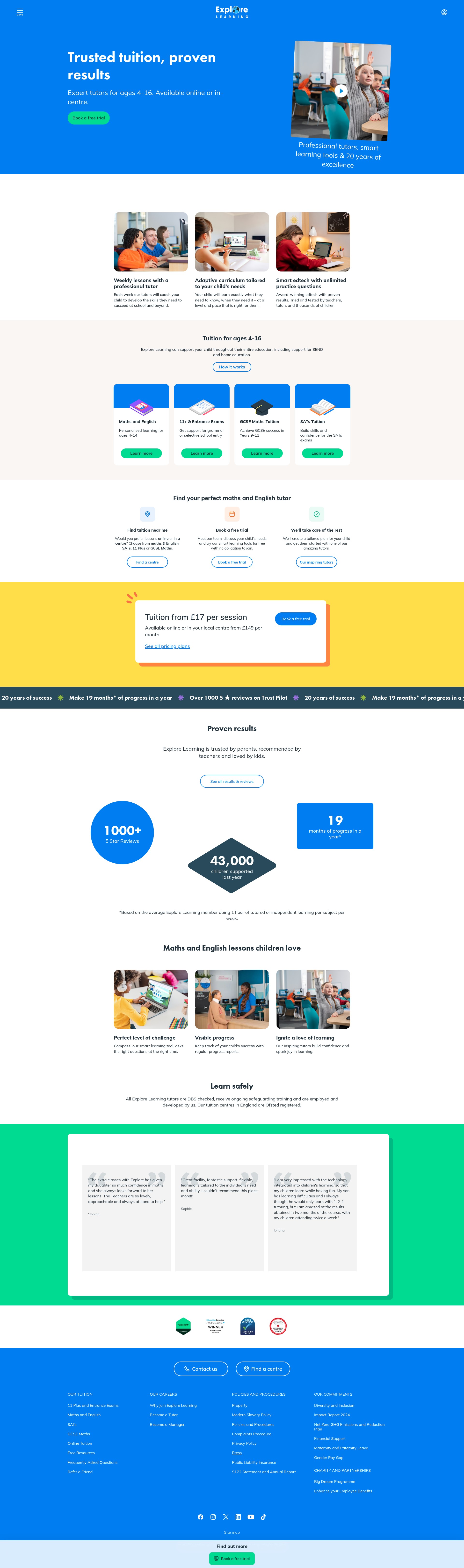 Screenshot of explorelearning.co.uk