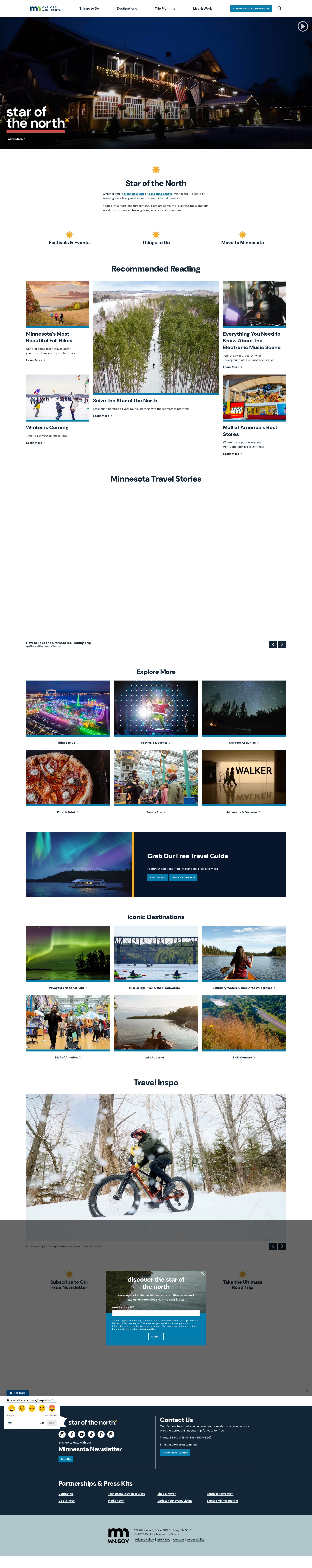 Screenshot of exploreminnesota.com