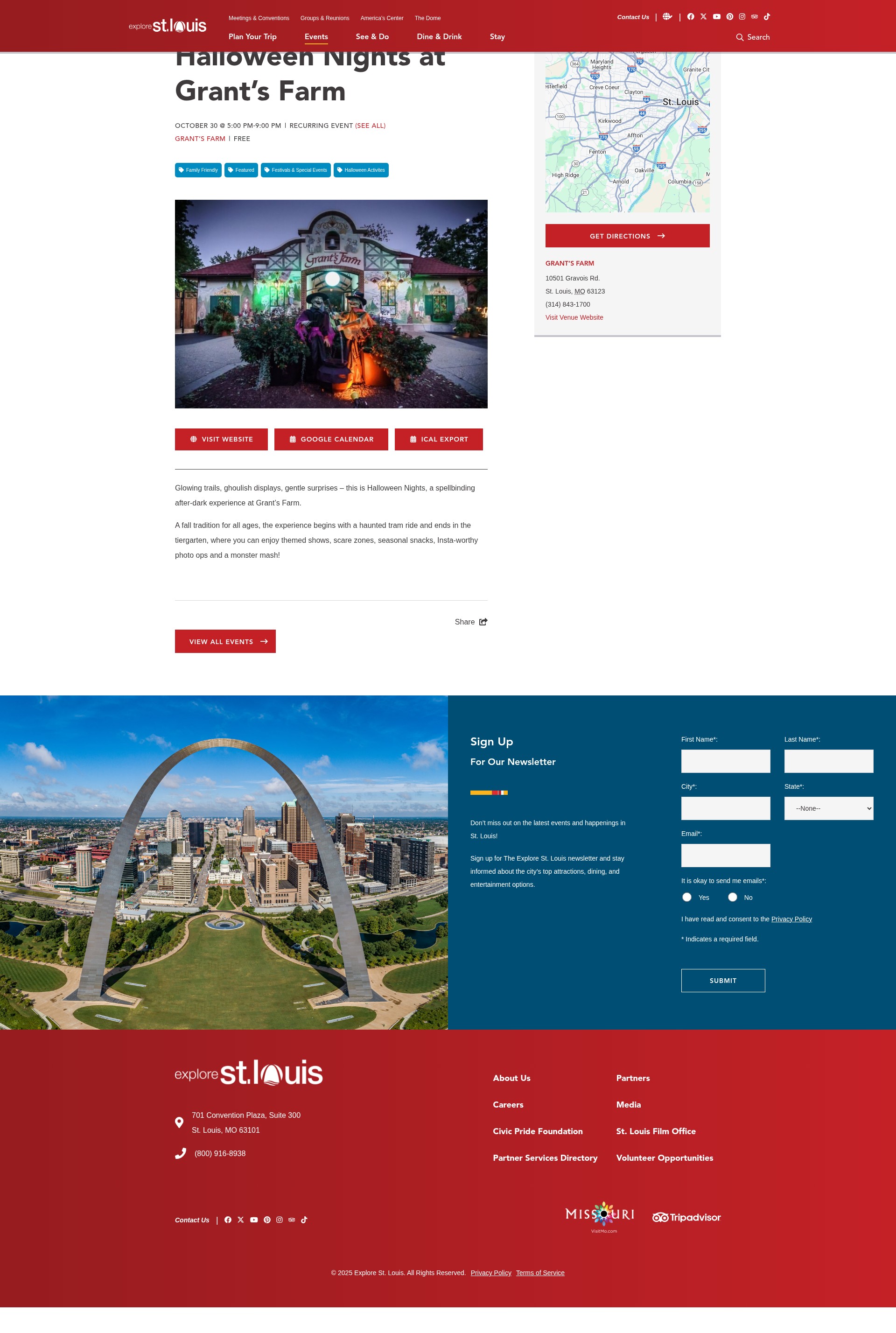 Screenshot of explorestlouis.com