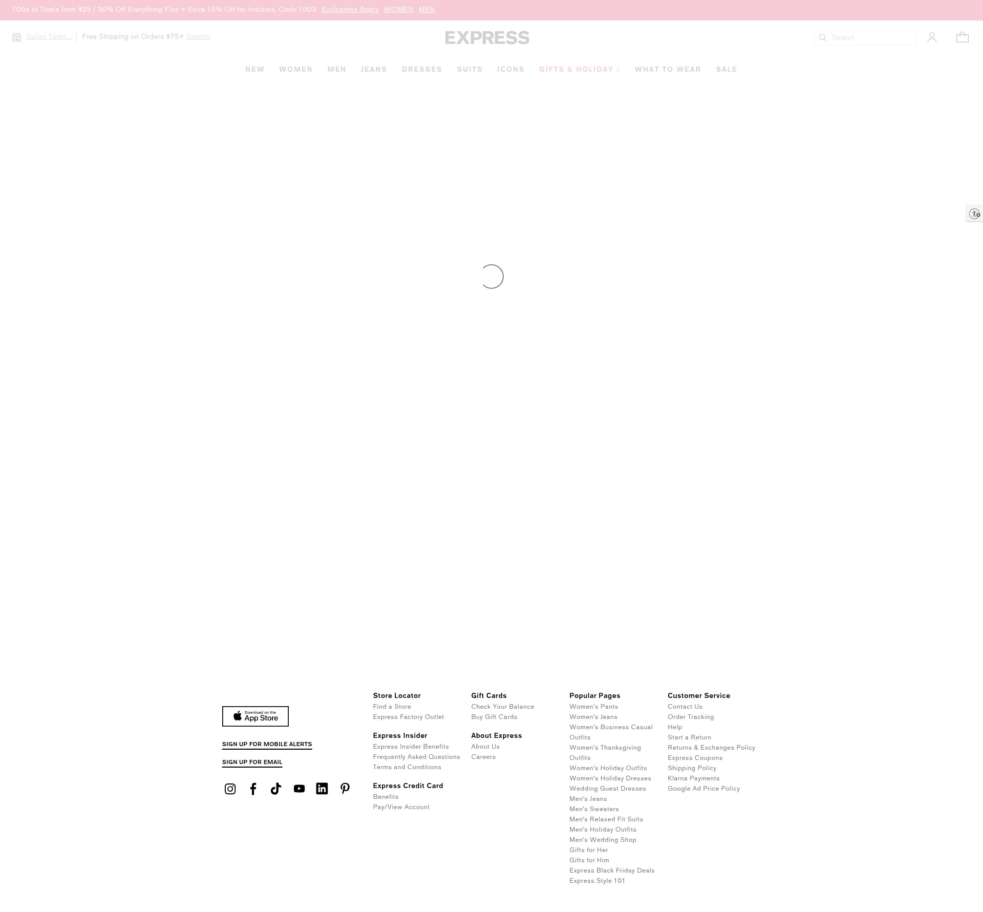 Screenshot of express.com