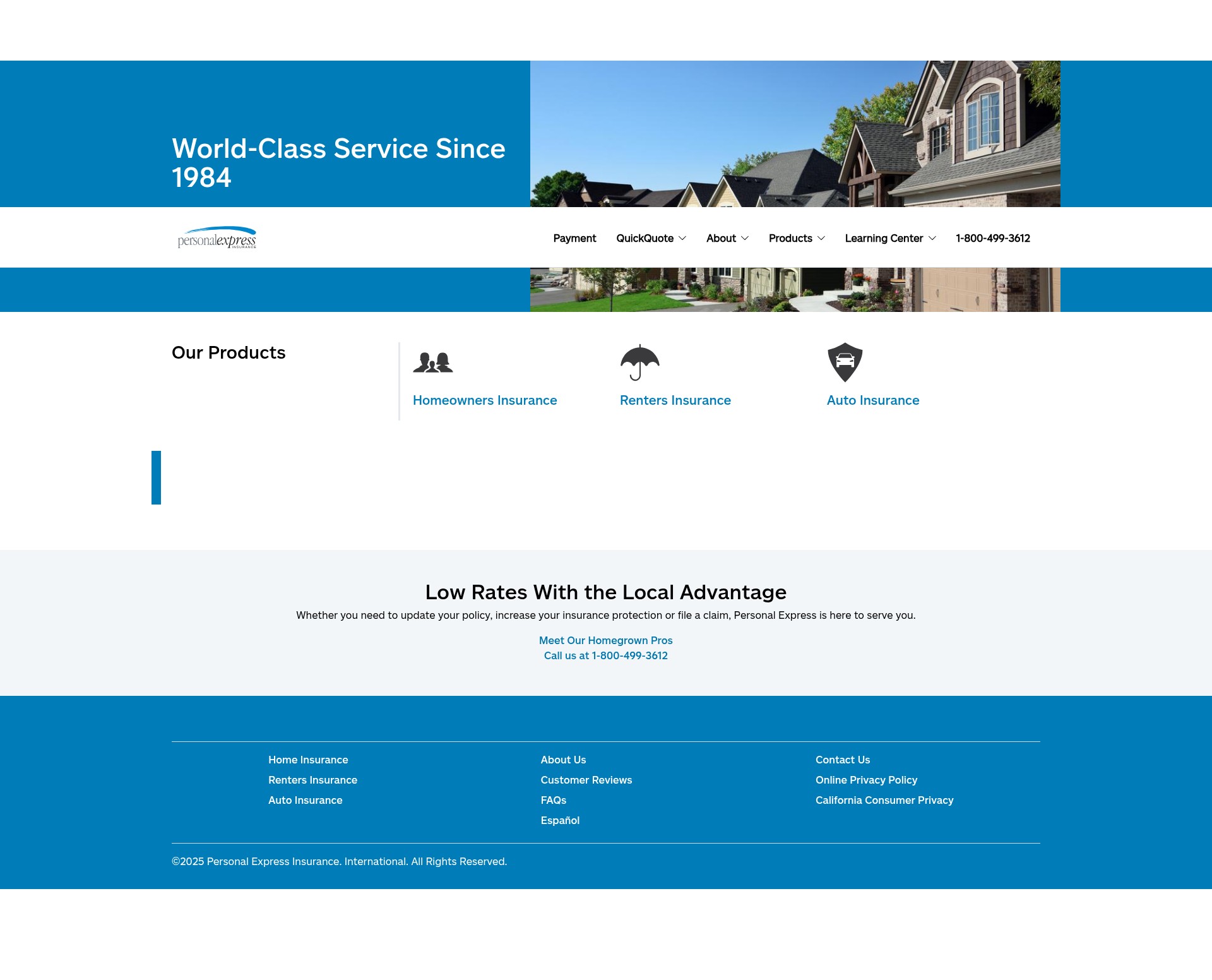 Screenshot of expressinsurance.com