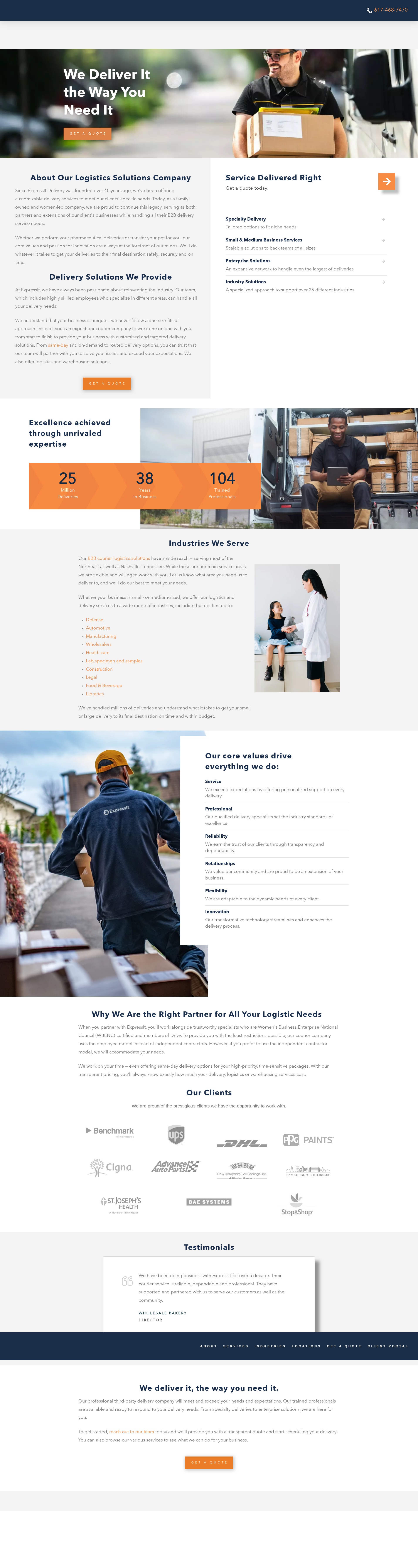 Screenshot of expressitdelivery.com