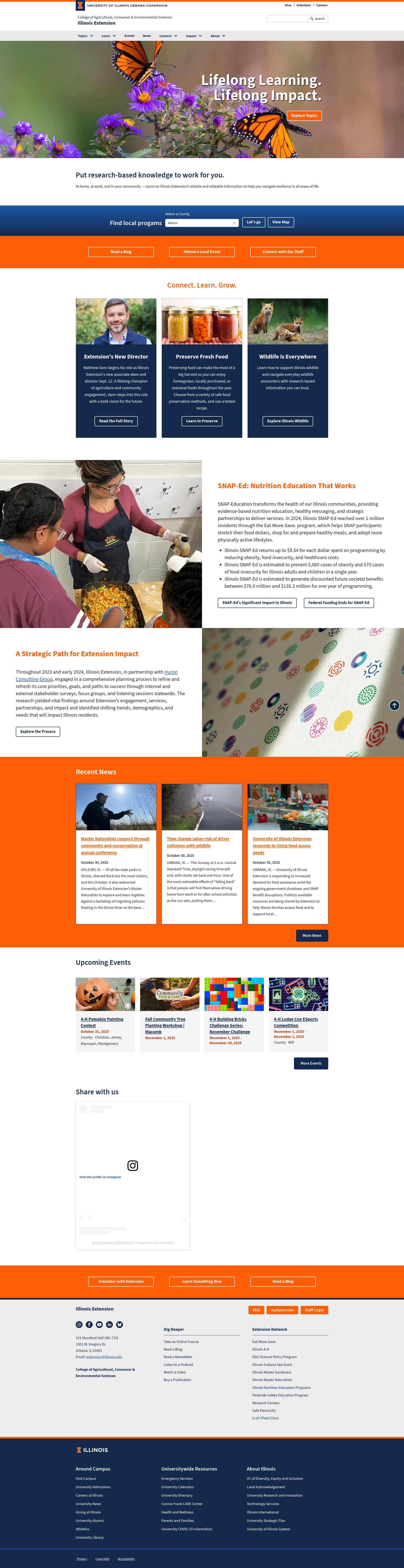 Screenshot of extension.illinois.edu