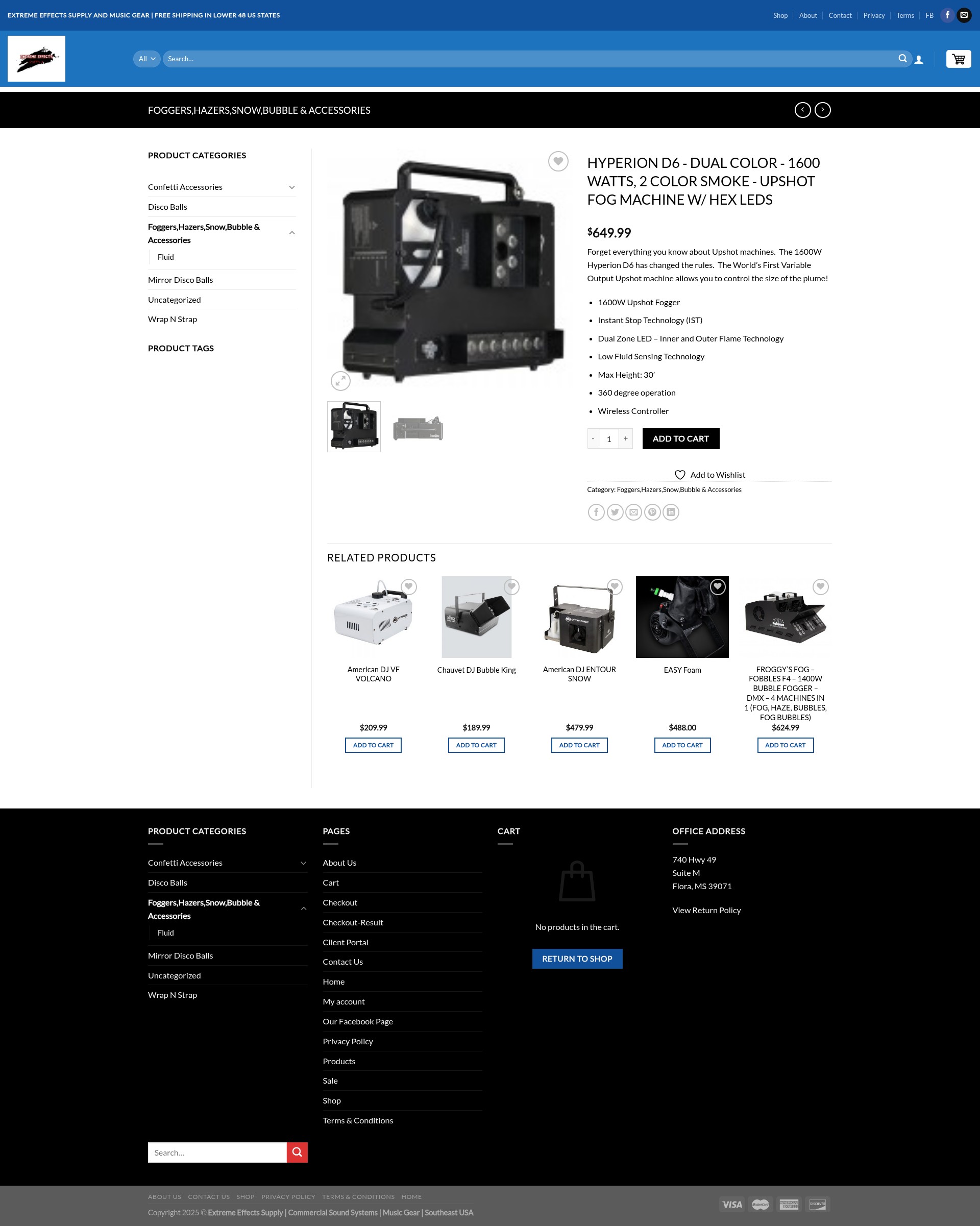 Screenshot of extremeeffectssupply.com