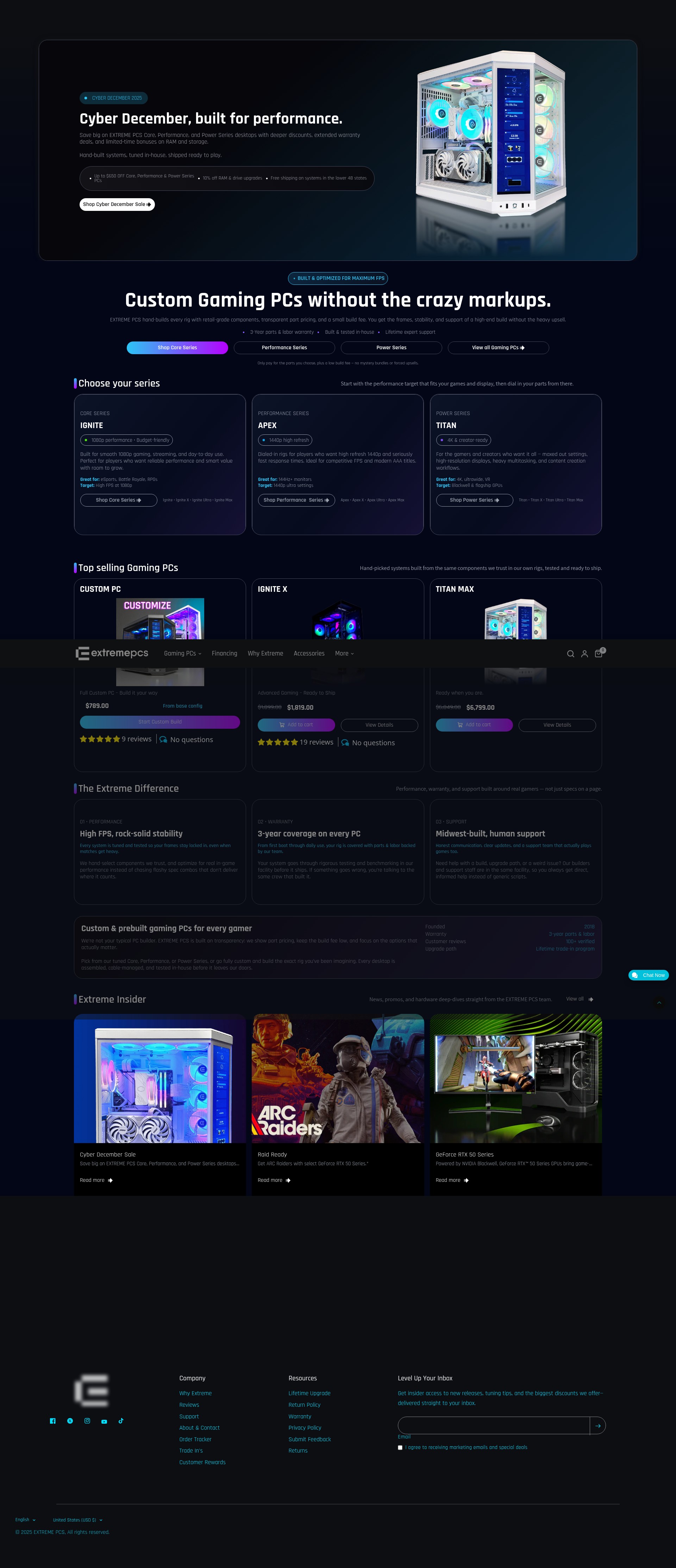 Screenshot of extremepcs.com