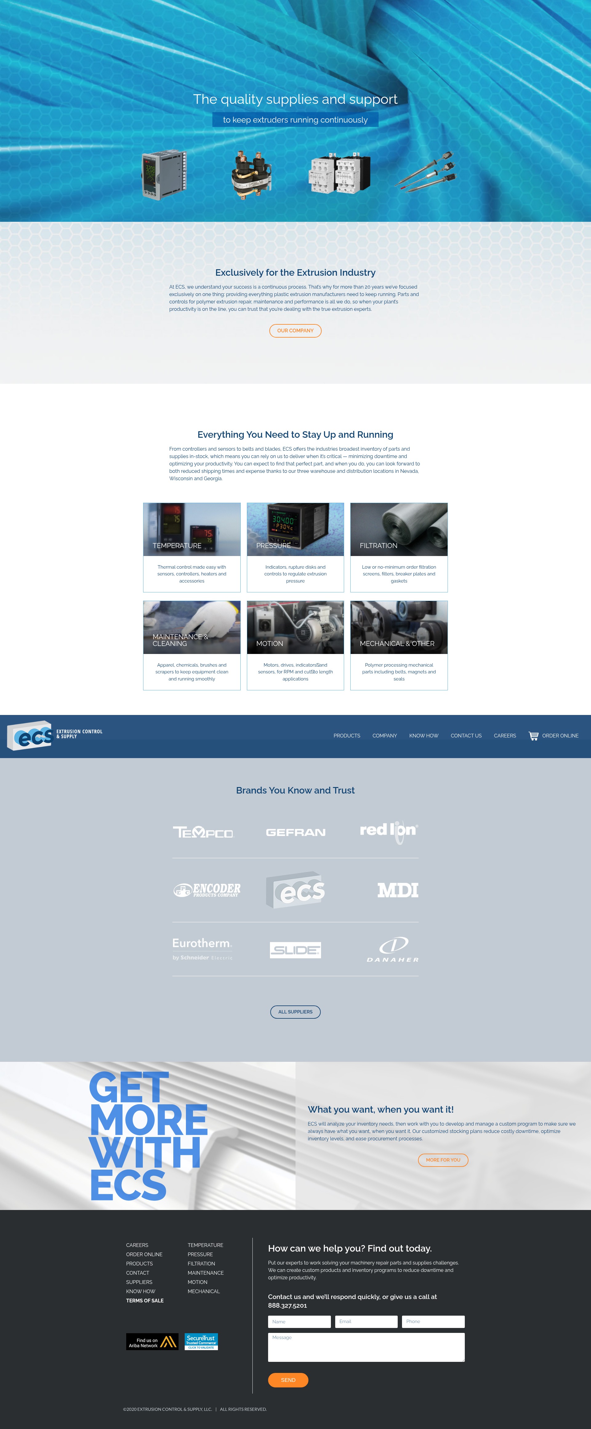 Screenshot of extrusioncontrol.com