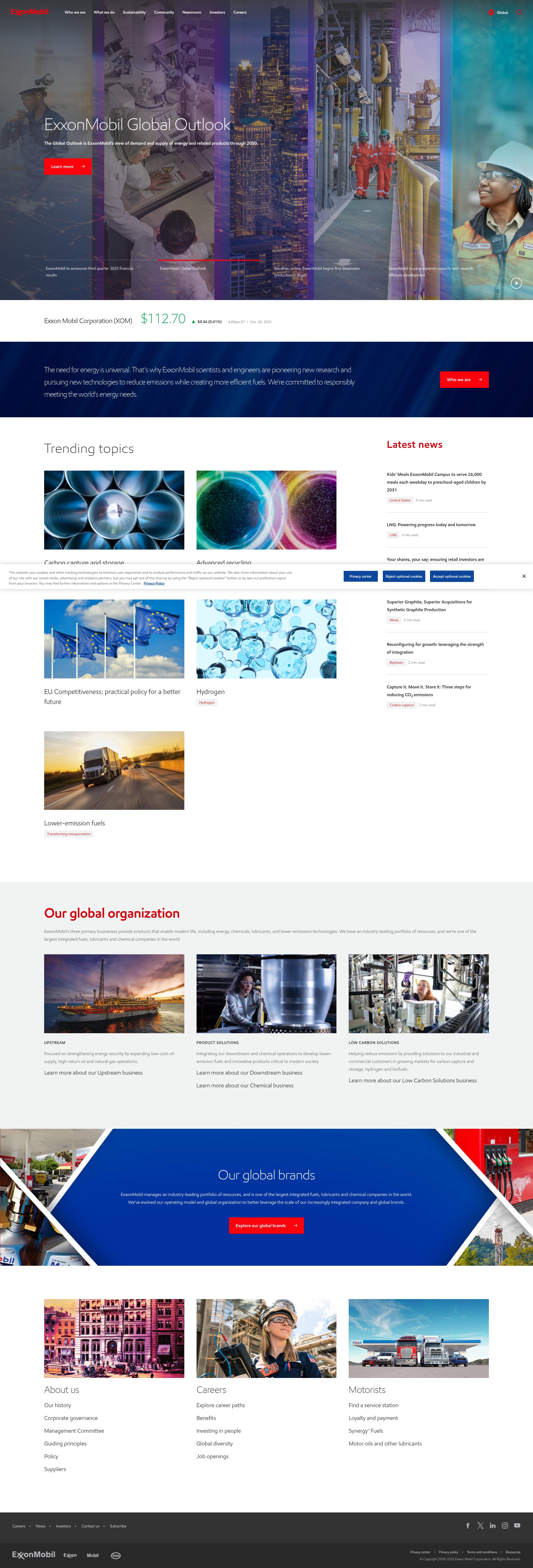Screenshot of exxonmobil.com