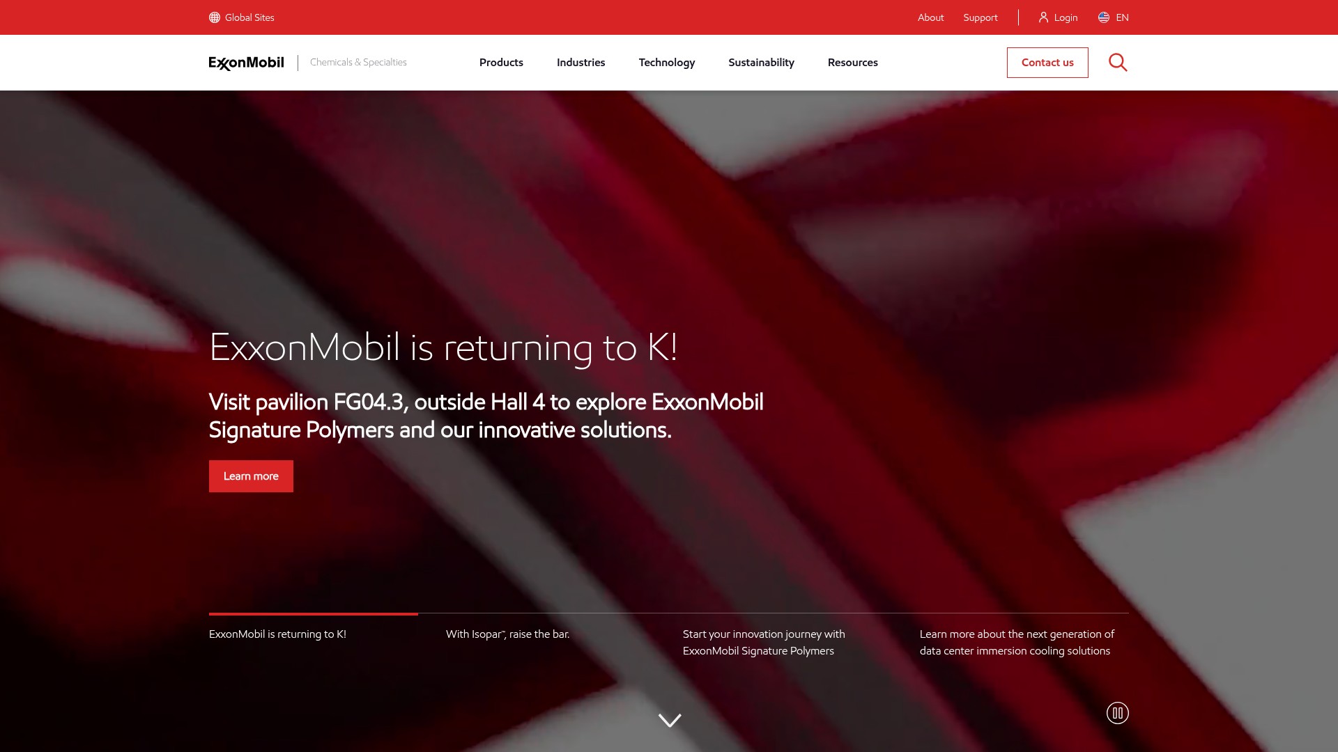 Screenshot of exxonmobilchemical.com