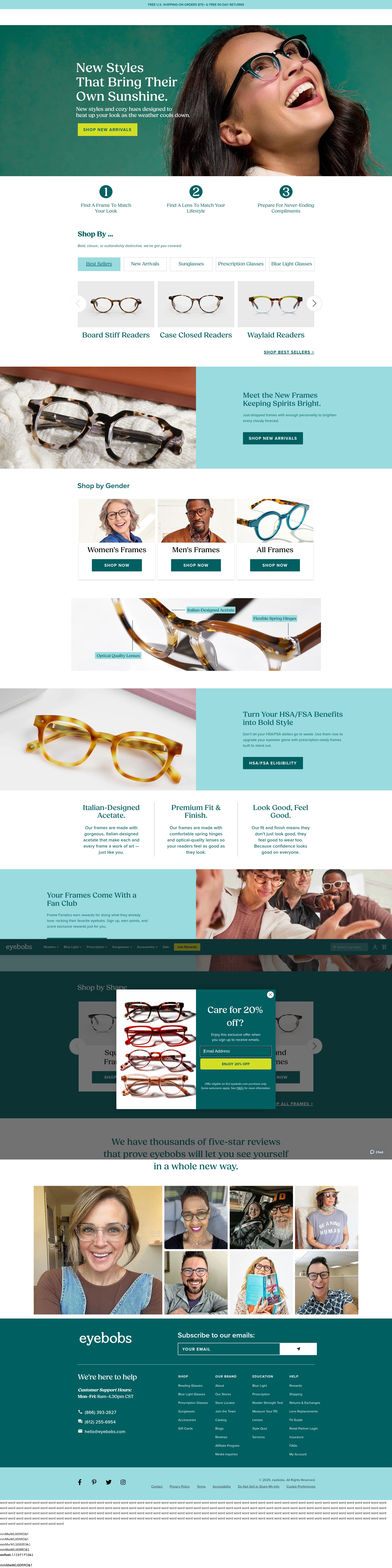 Screenshot of eyebobs.com