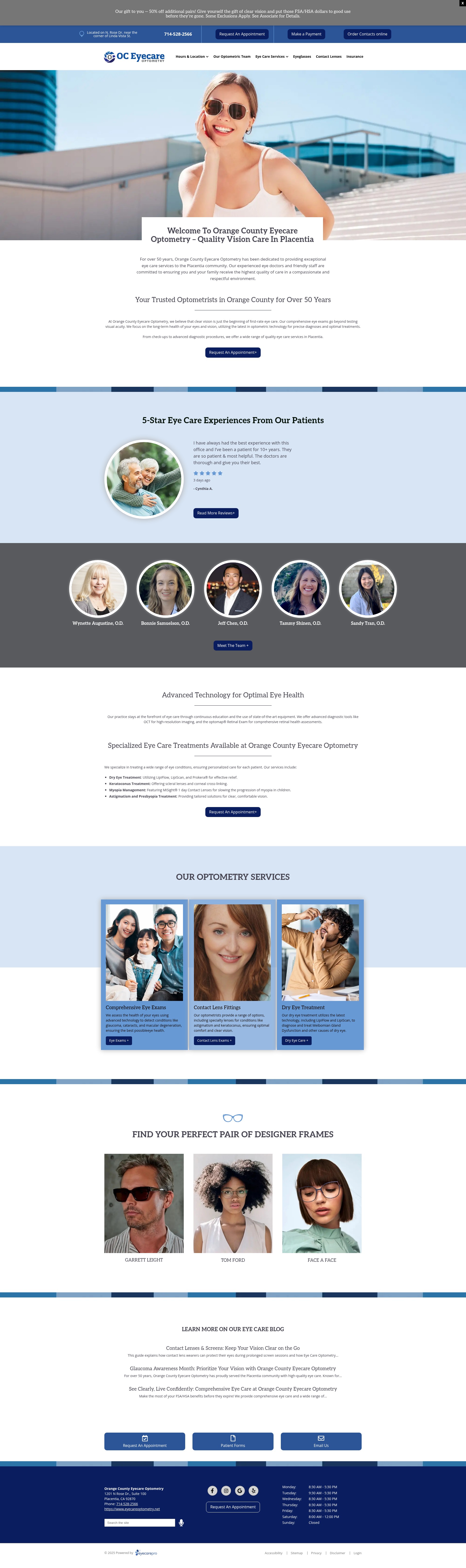 Screenshot of eyecareoptometry.net