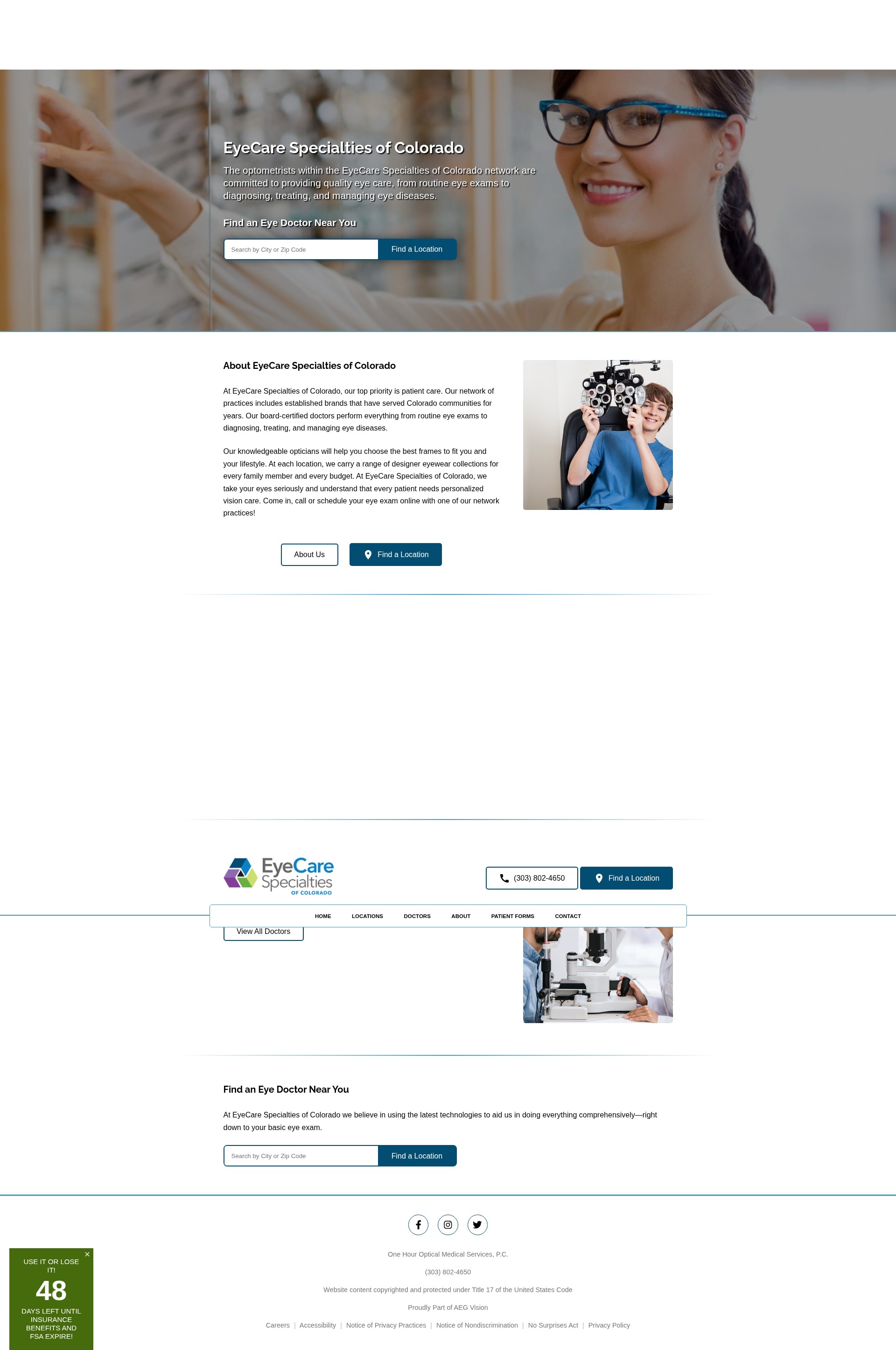 Screenshot of eyecarespecialtiesco.com
