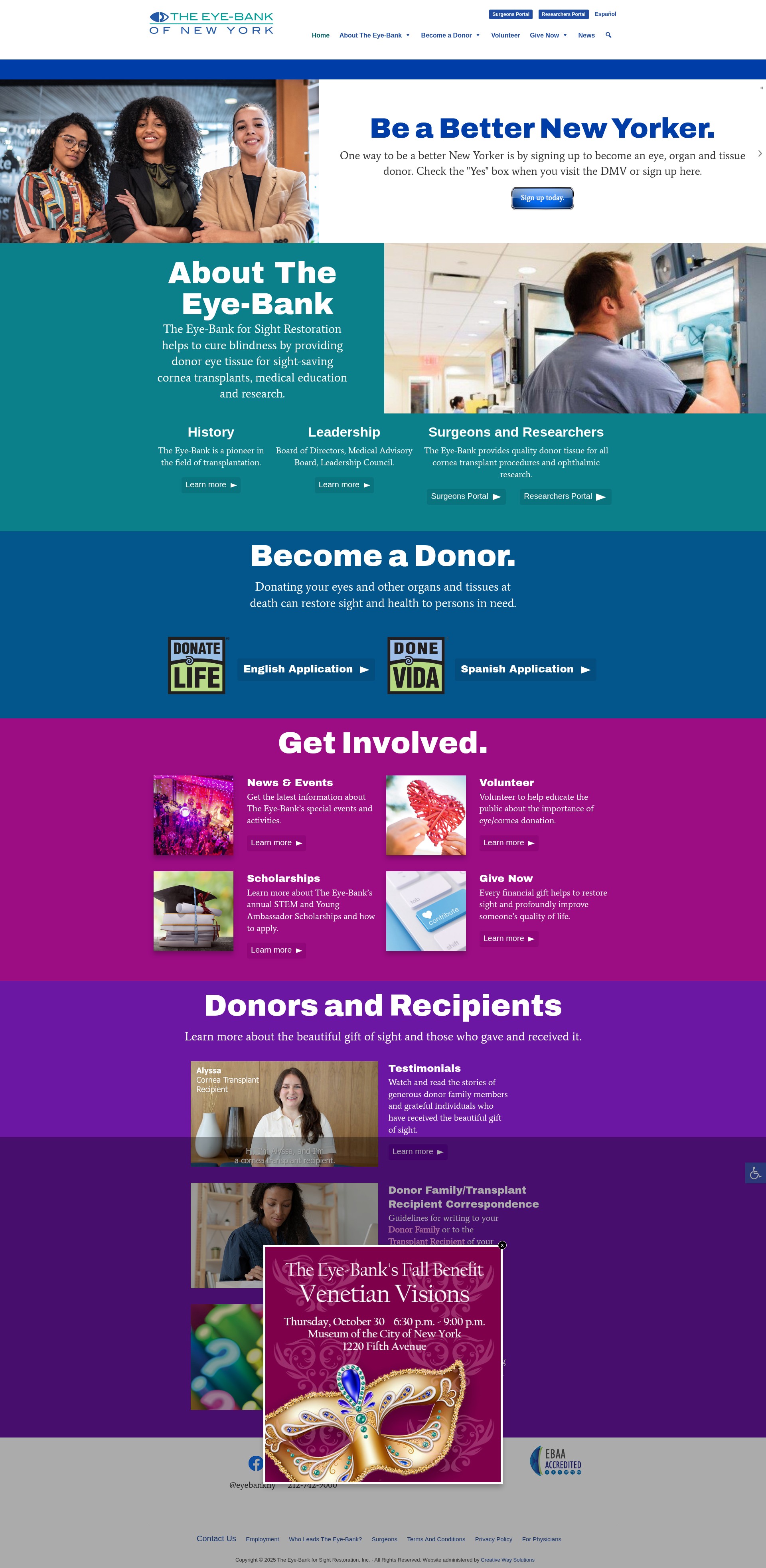 Screenshot of eyedonation.org