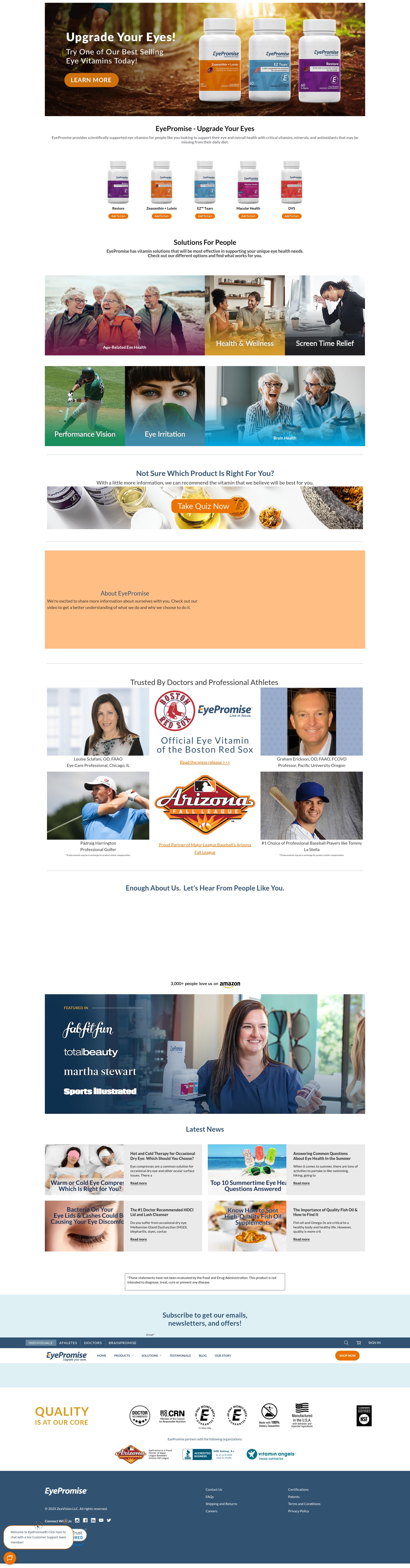 Screenshot of eyepromise.com