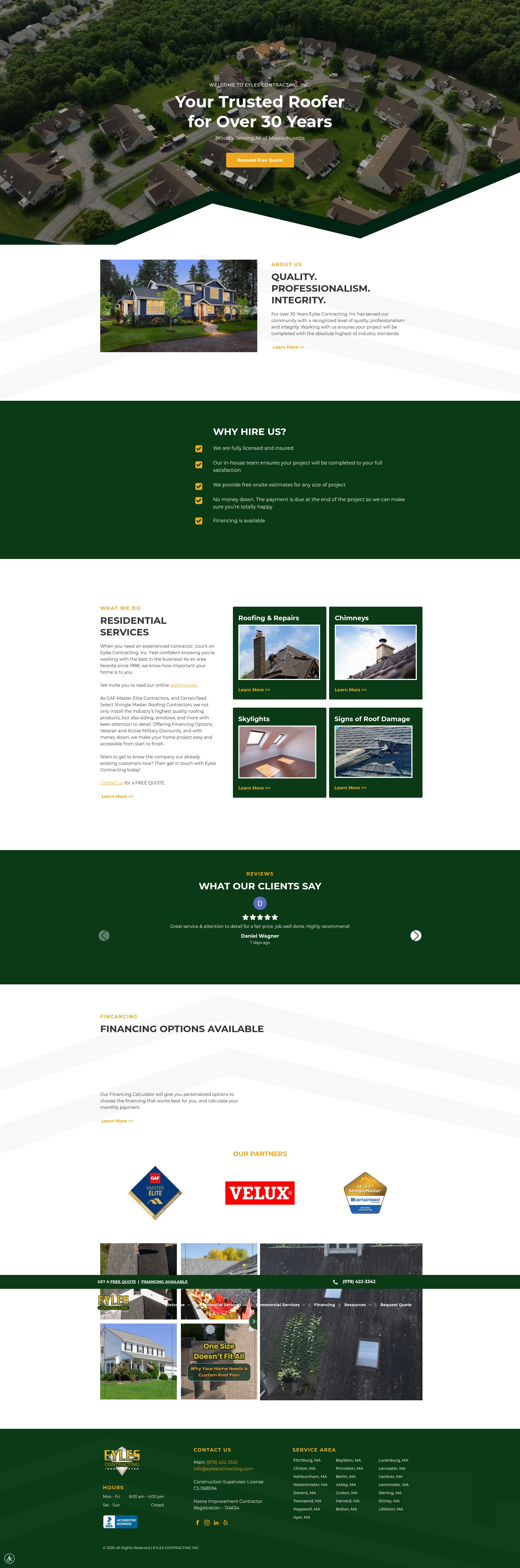 Screenshot of eylescontracting.com