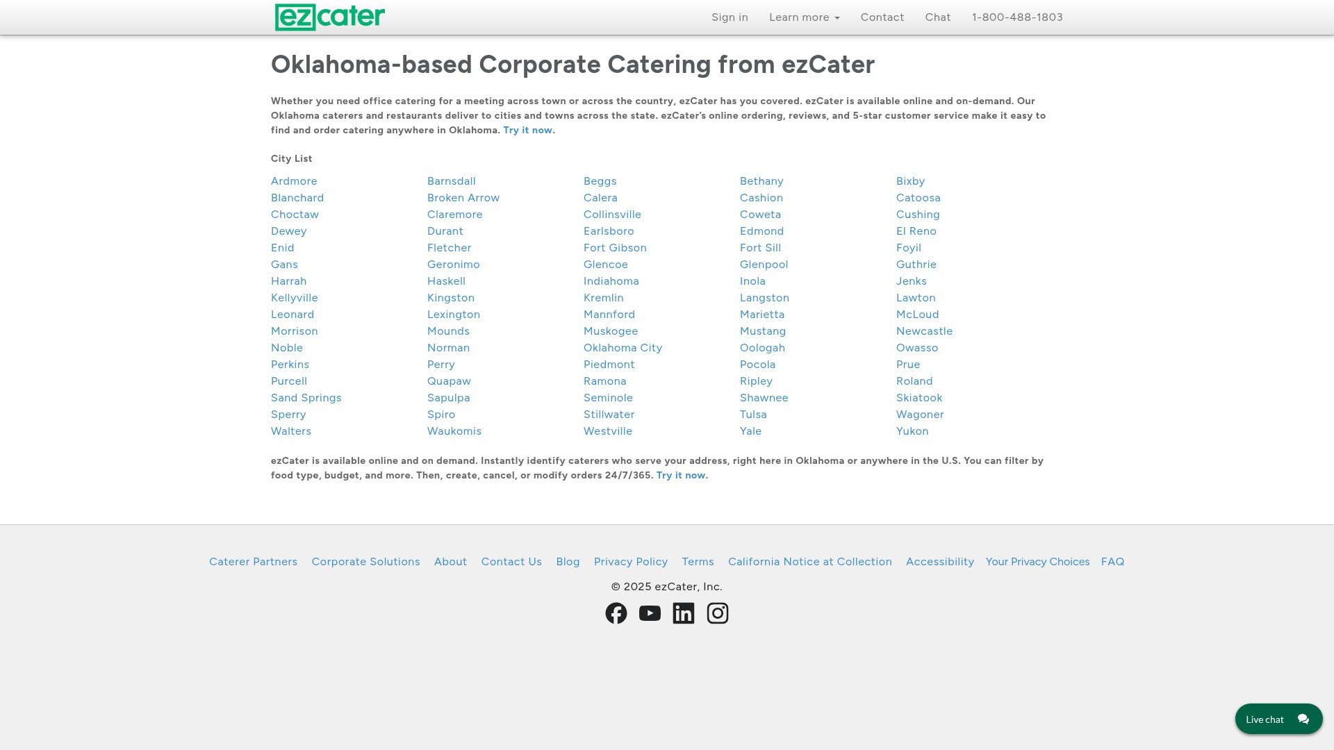 Screenshot of ezcater.com