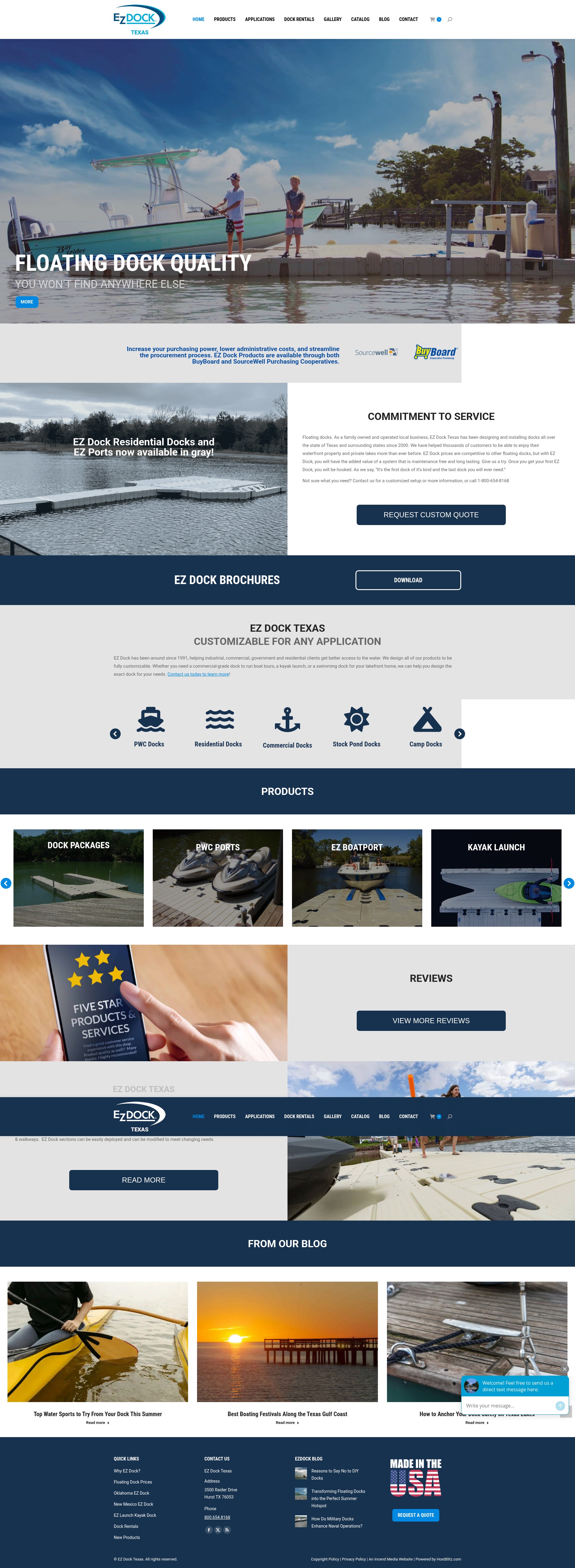 Screenshot of ezdocktexas.com