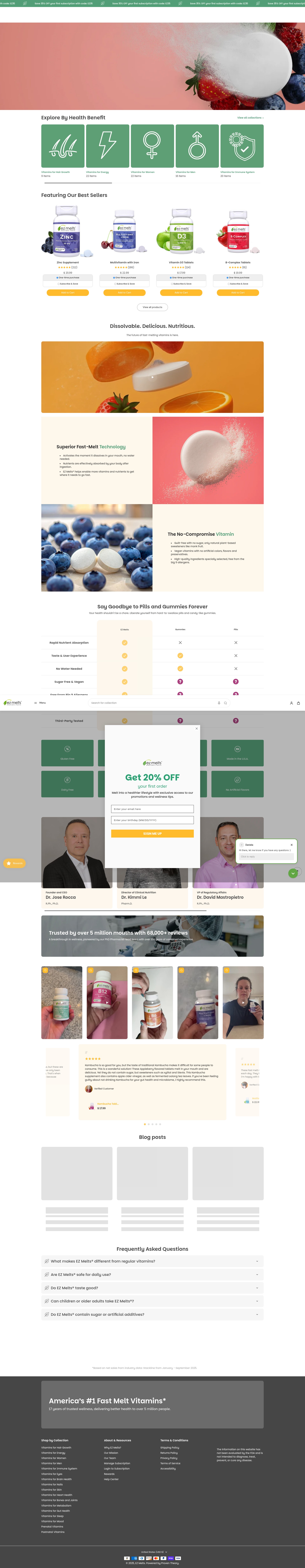 Screenshot of ezmelts.com