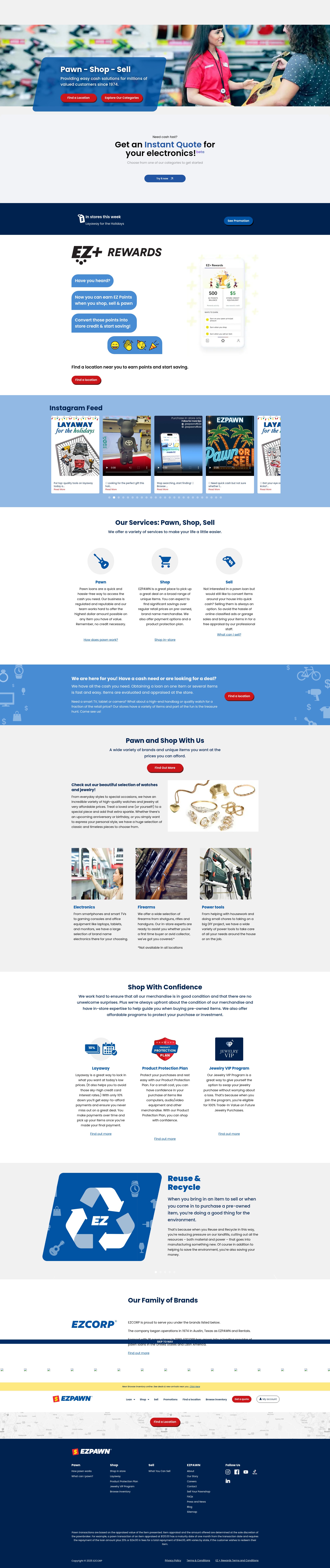 Screenshot of ezpawn.com