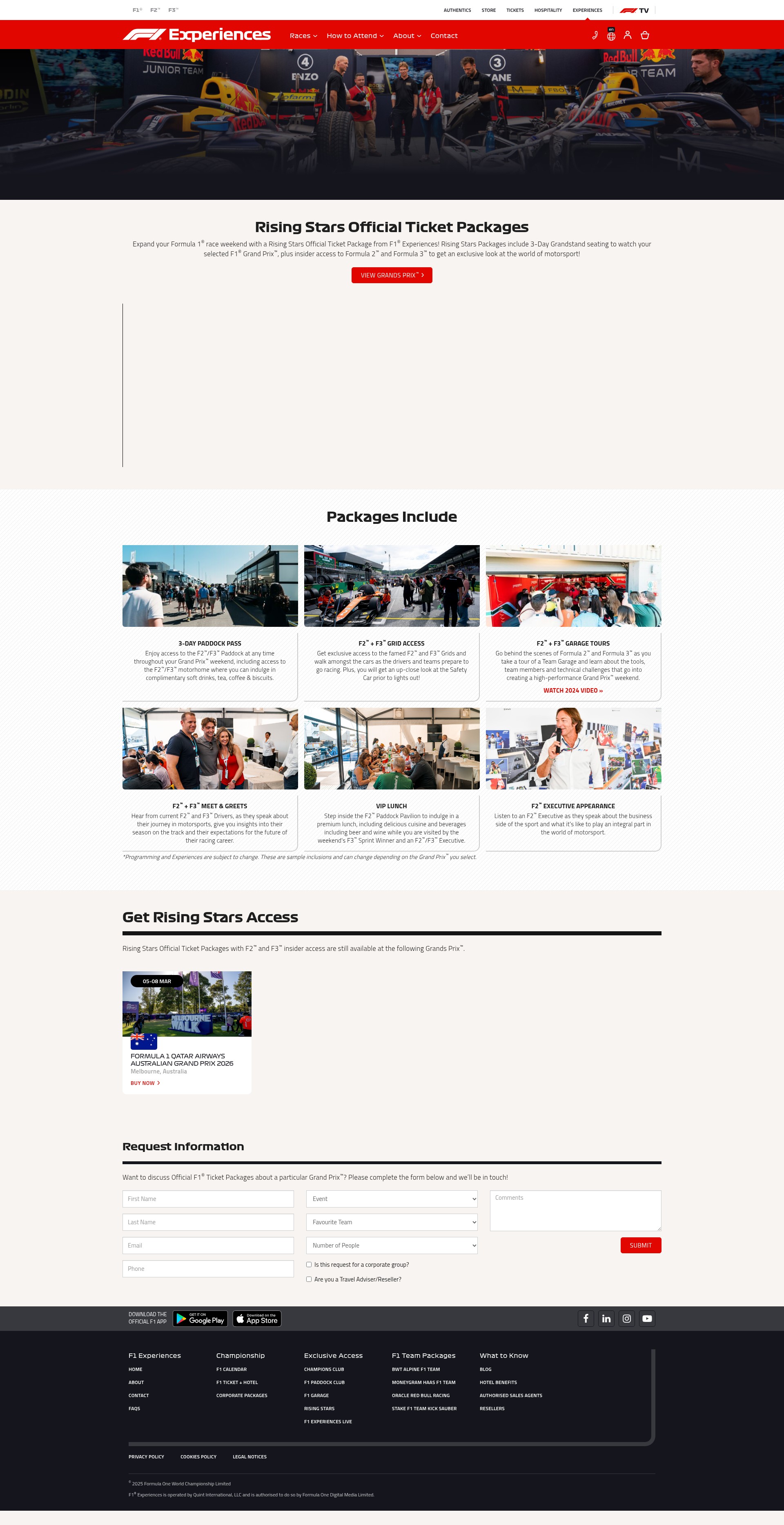 Screenshot of f1experiences.com
