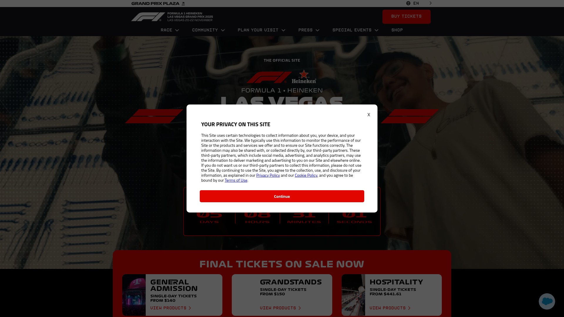 Screenshot of f1lasvegasgp.com