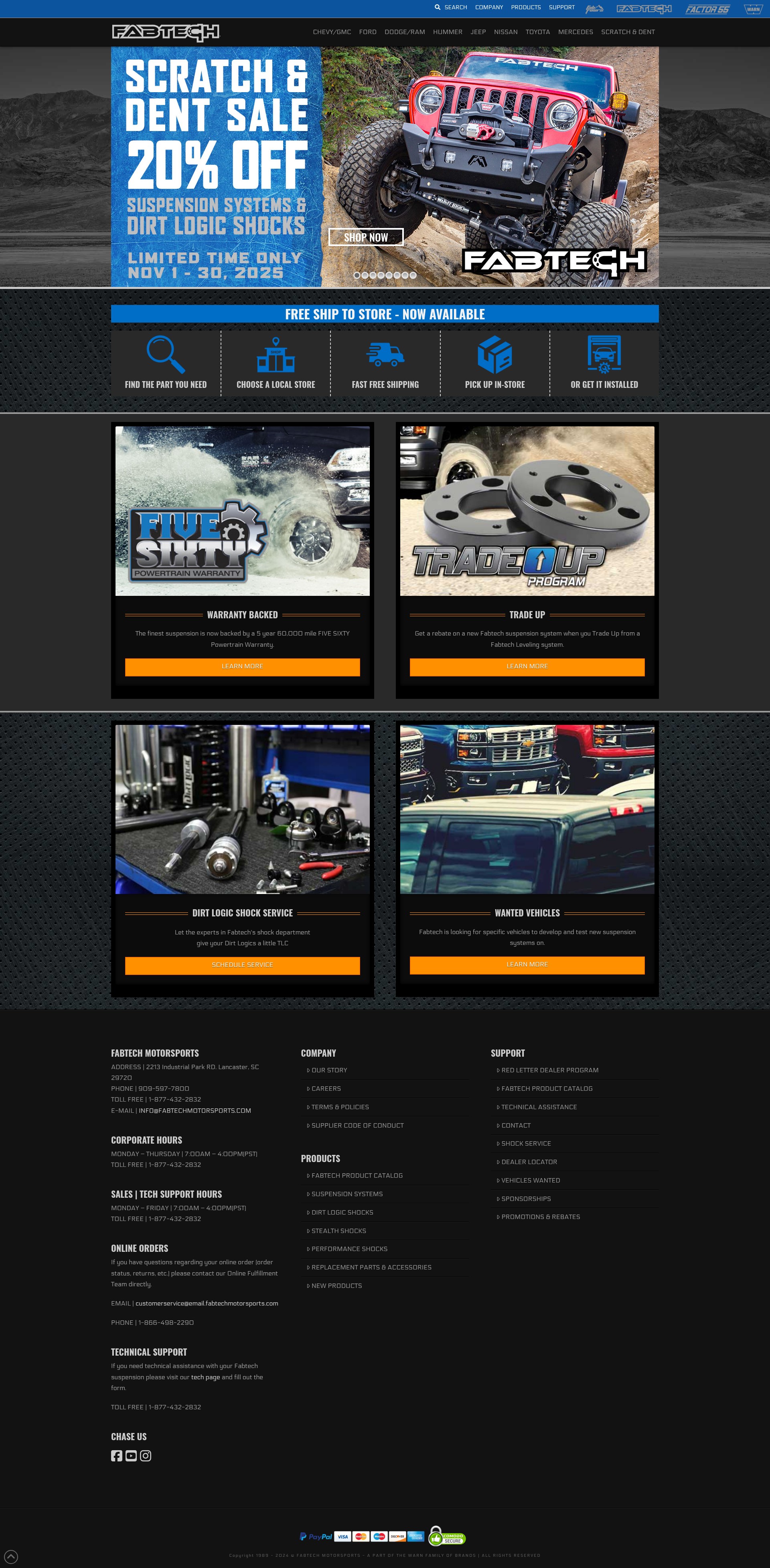 Screenshot of fabtechmotorsports.com
