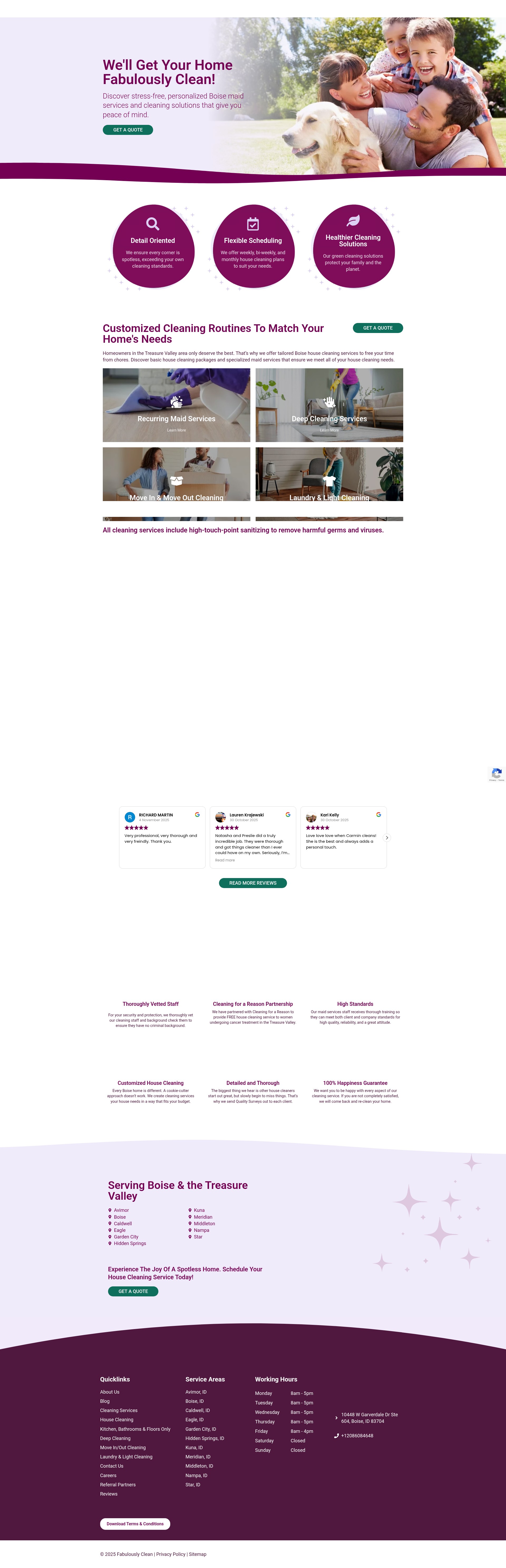 Screenshot of fabulouslycleanboise.com