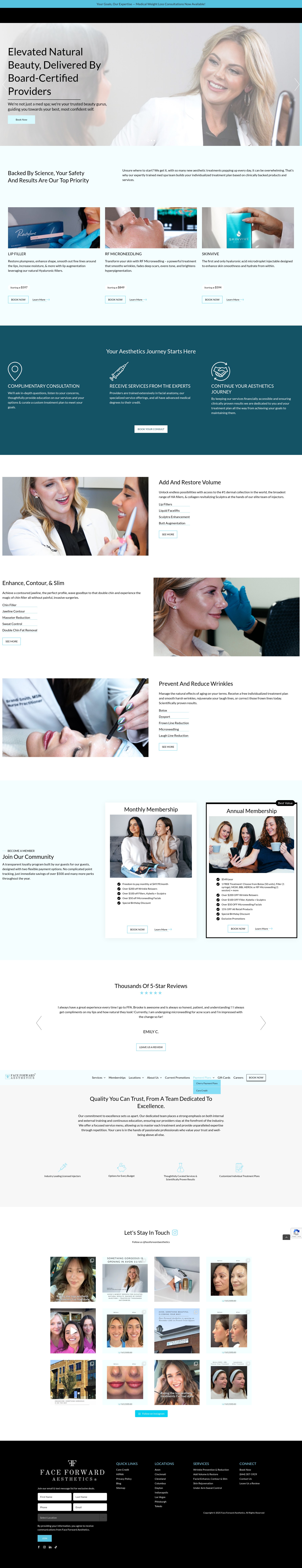 Screenshot of faceforwardaesthetics.com