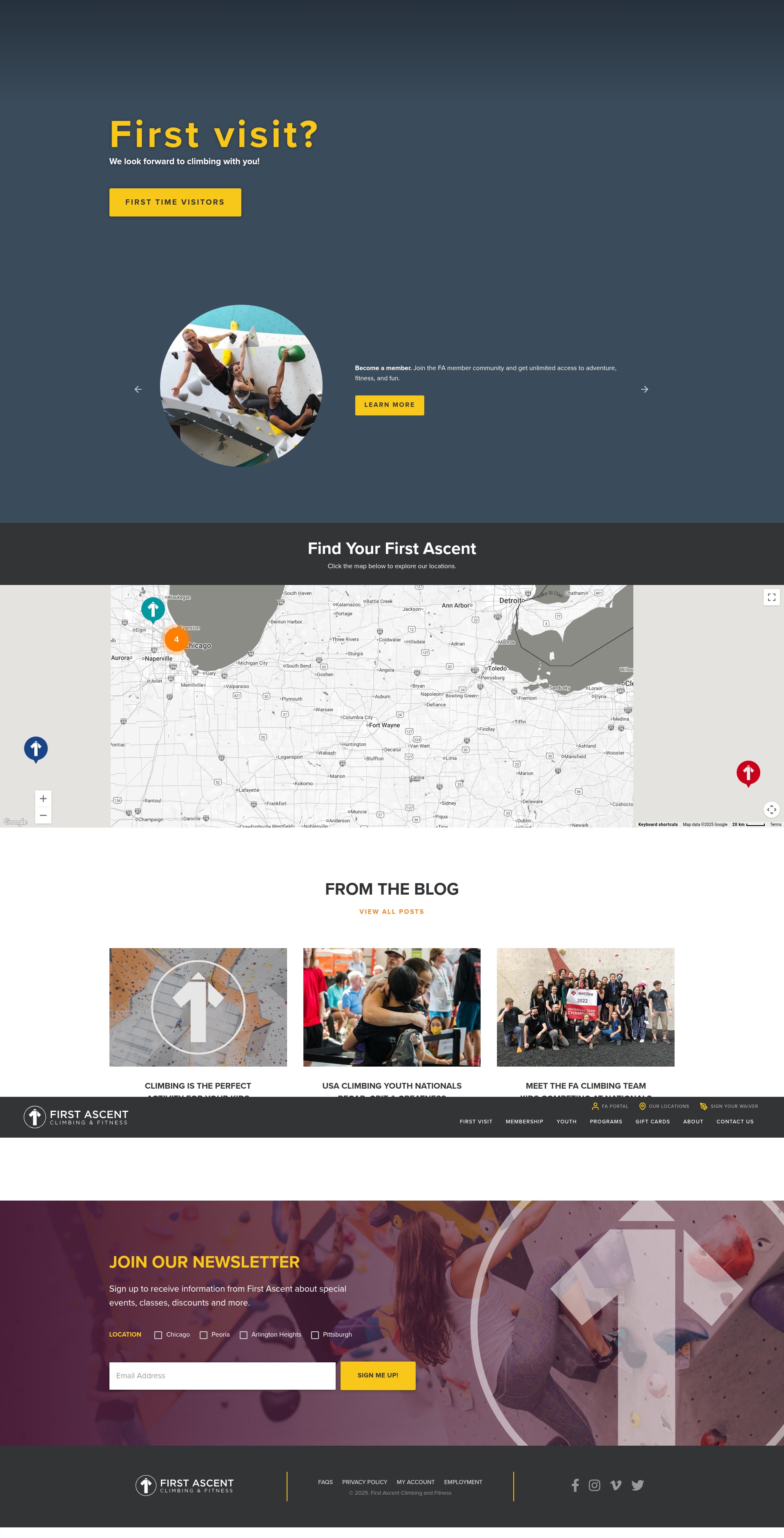 Screenshot of faclimbing.com
