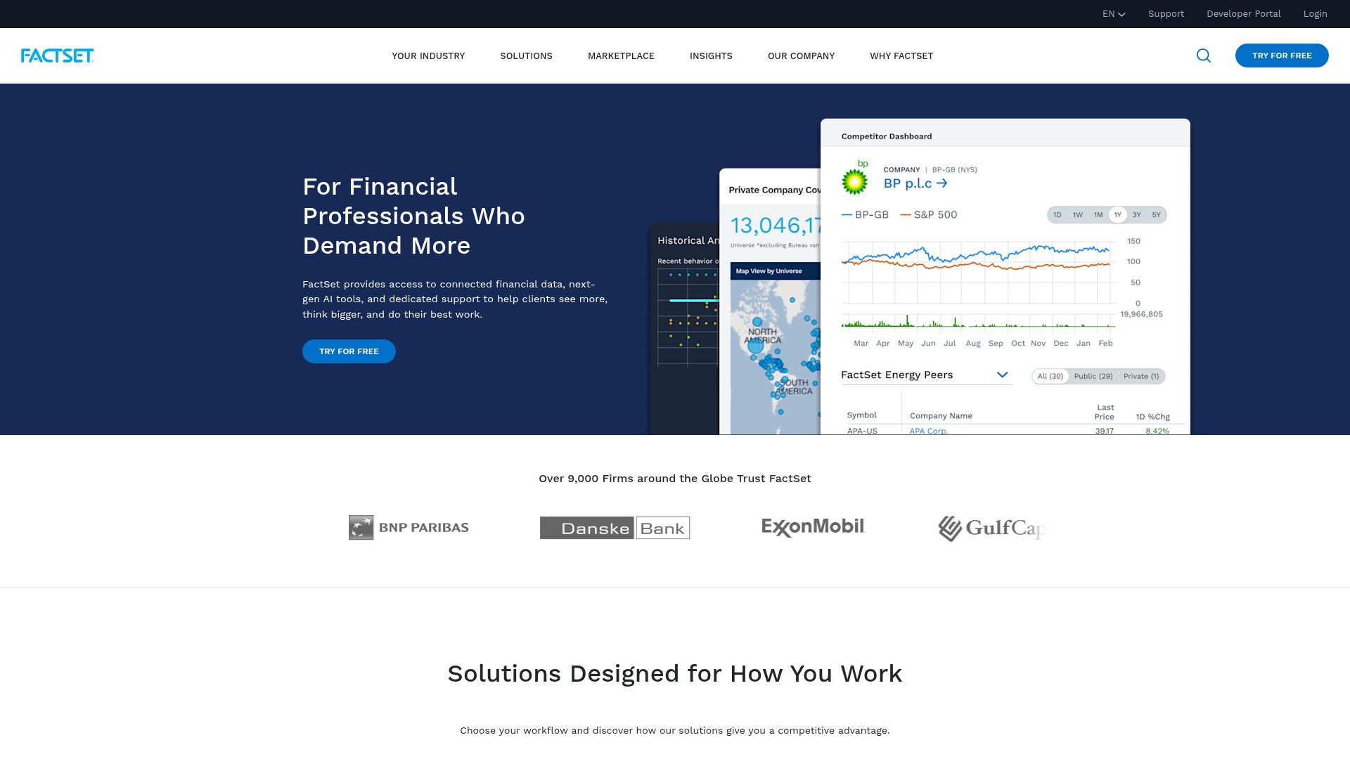 Screenshot of factset.com