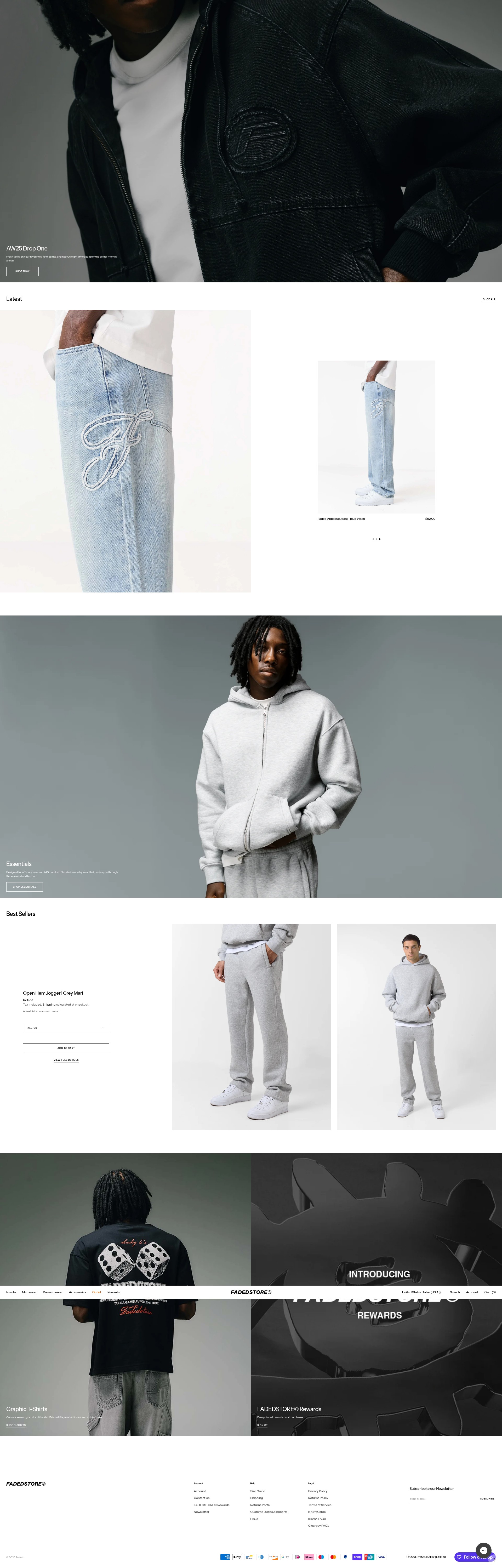 Screenshot of fadedstore.com