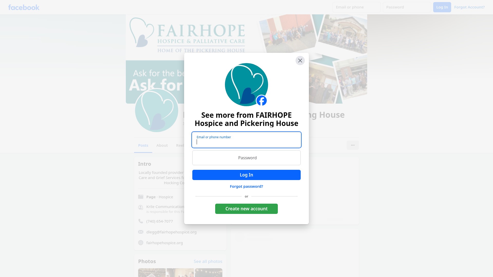 Screenshot of fairhopehospice.org