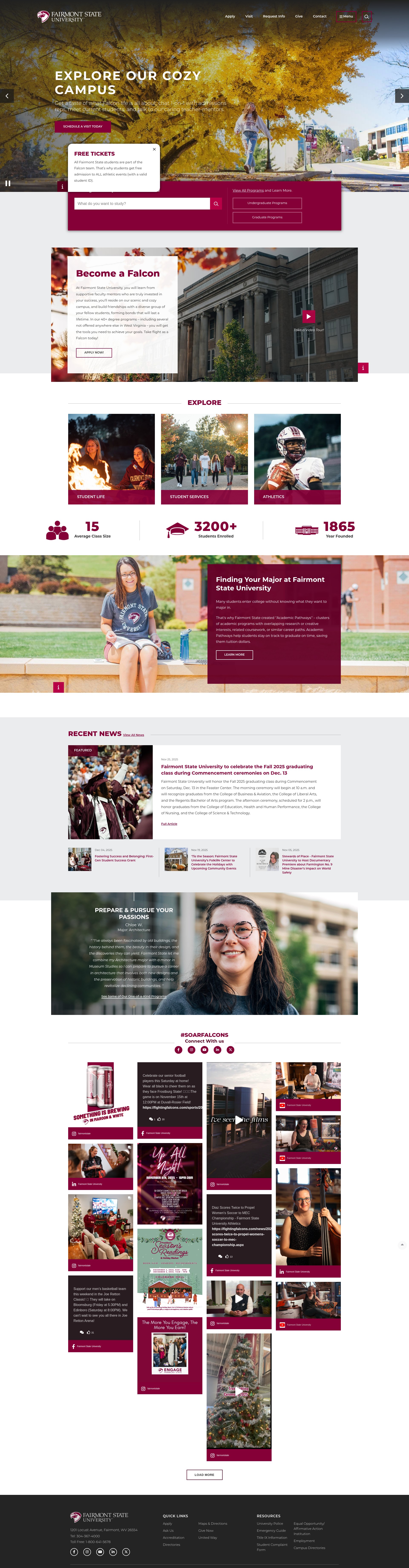 Screenshot of fairmontstate.edu