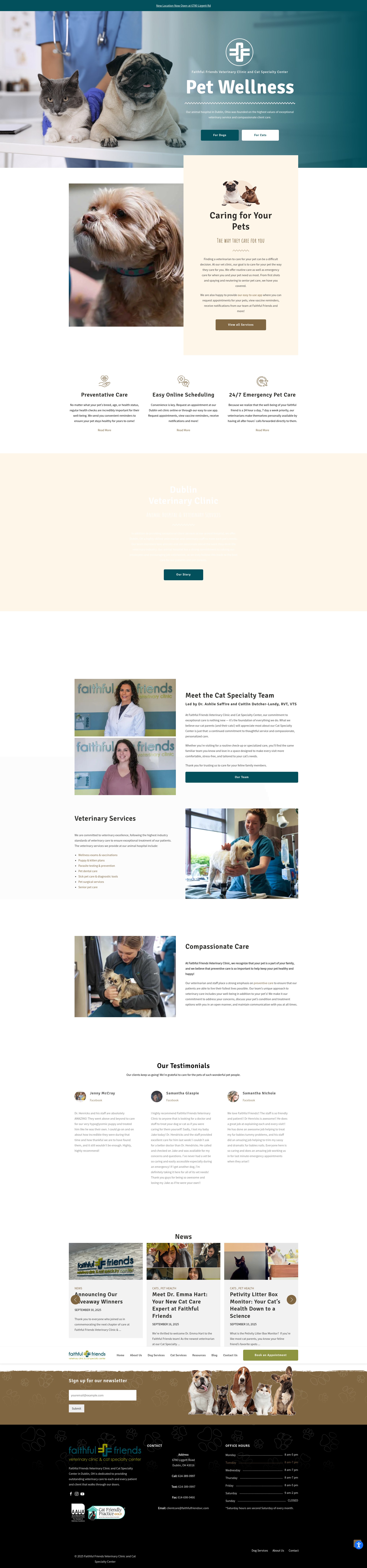 Screenshot of faithfulfriendsvetclinic.com